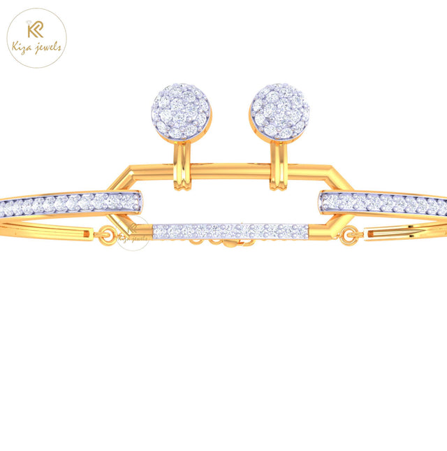 1.10 TDW Round Cut Diamond women's Bangle Bracelet