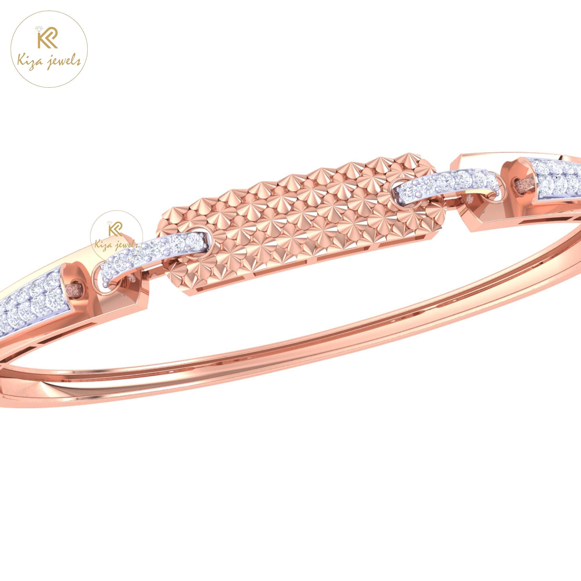 0.54 TDW Round Cut Diamond women's Bangle Bracelet