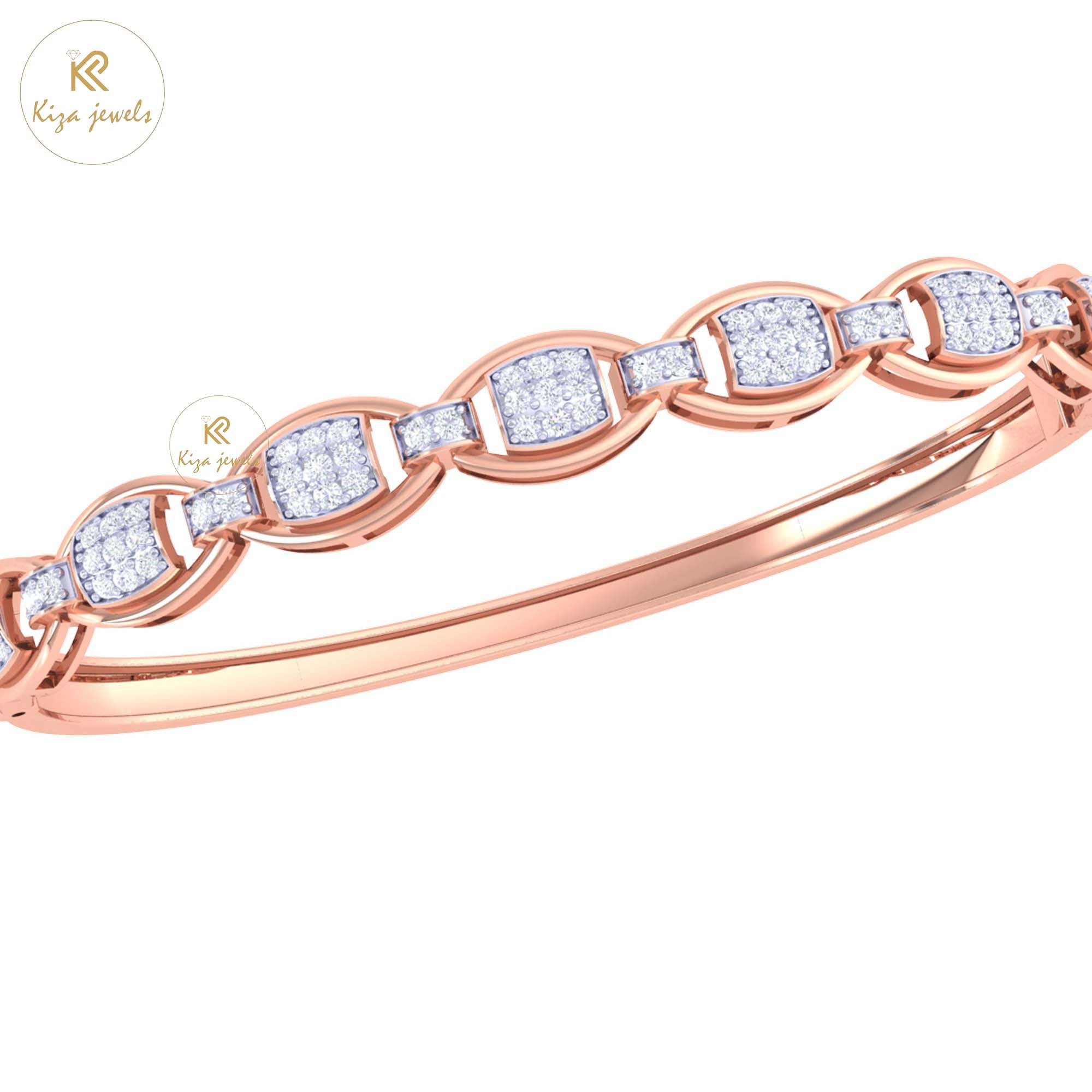 0.76 TDW Round Cut Diamond women's Bangle Bracelet