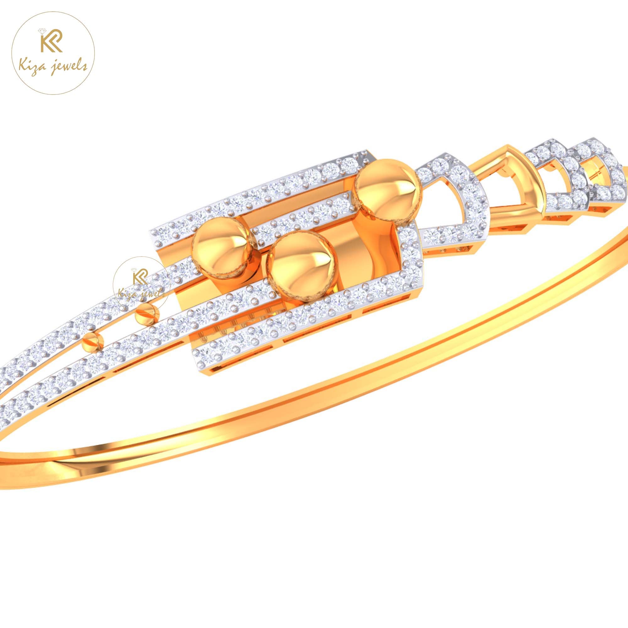 1.01 TDW Round Cut Diamond women's Bangle Bracelet