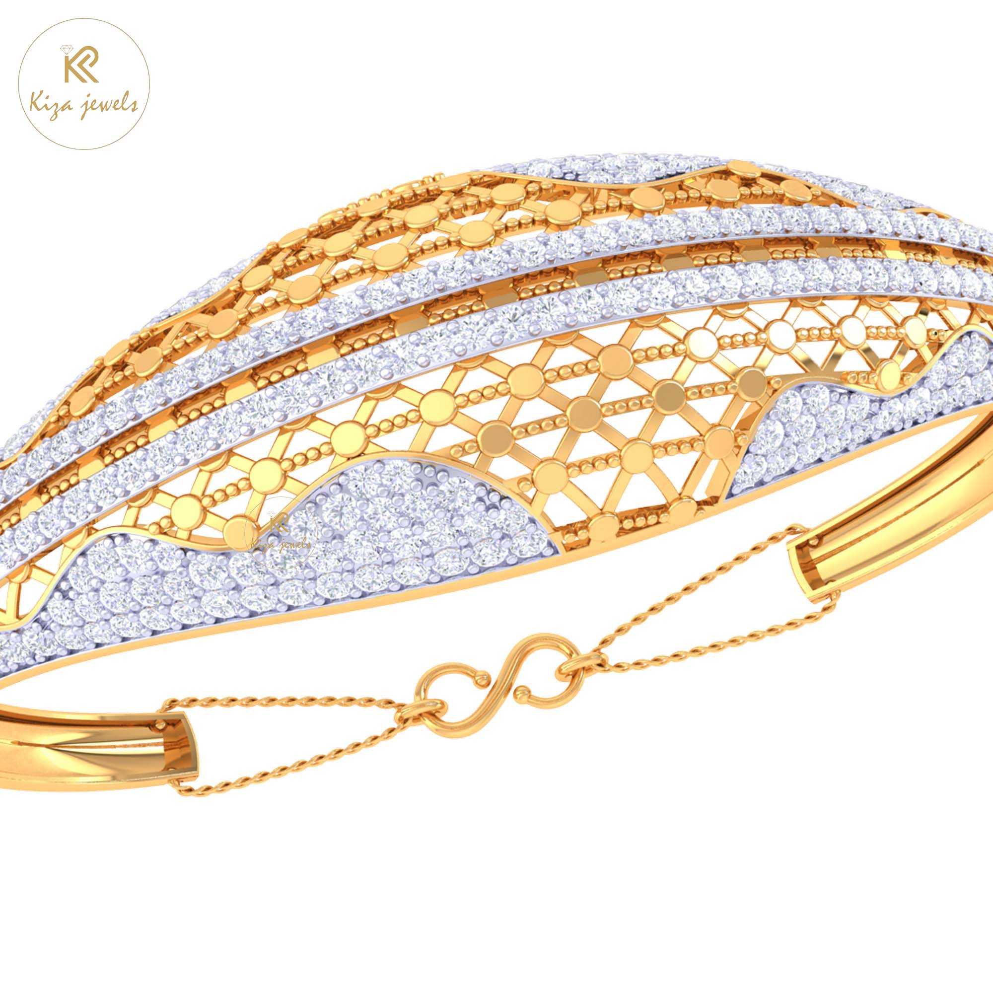 2.47 TDW Round Cut Diamond women's Bangle Bracelet