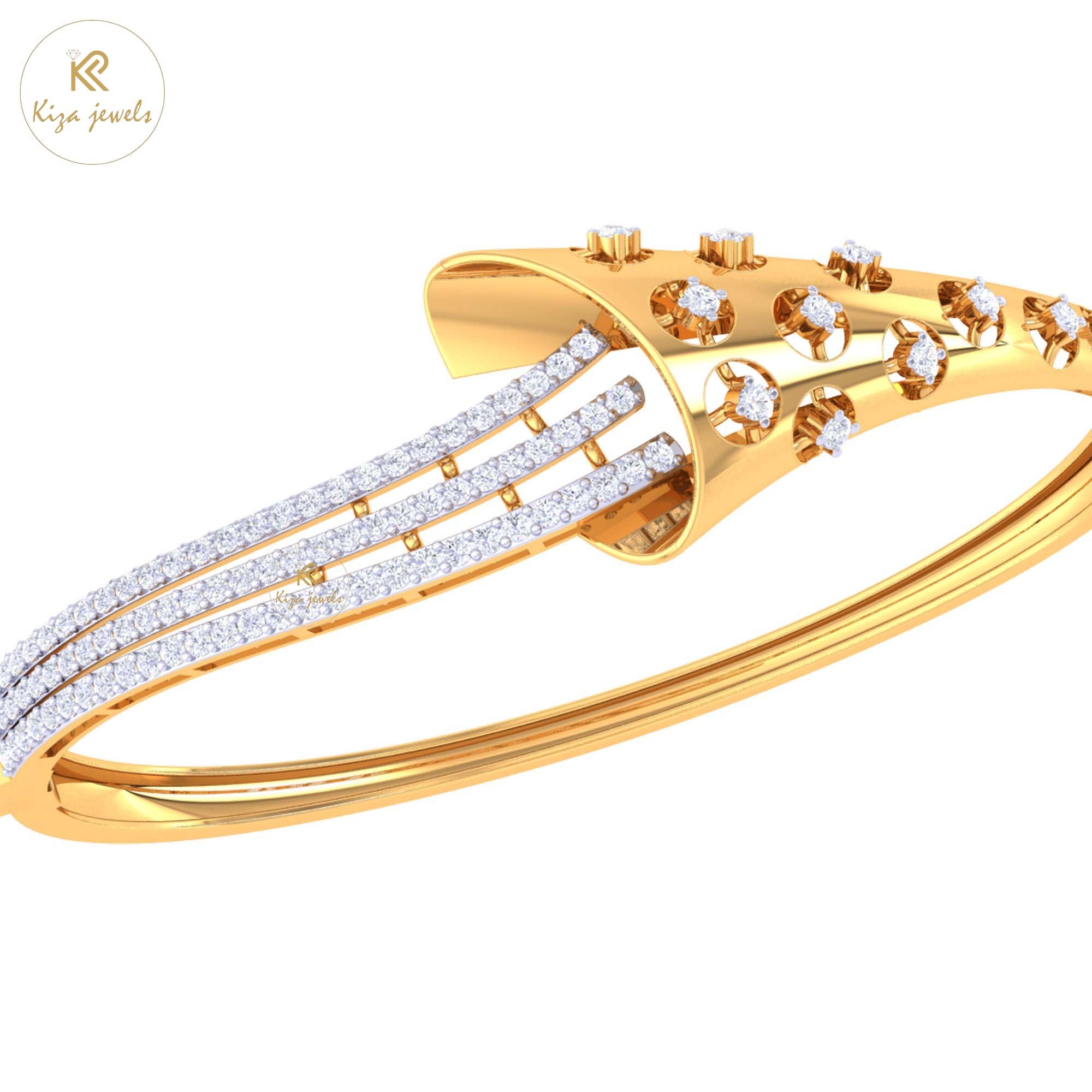 0.94 TDW Round Cut Diamond women's Bangle Bracelet