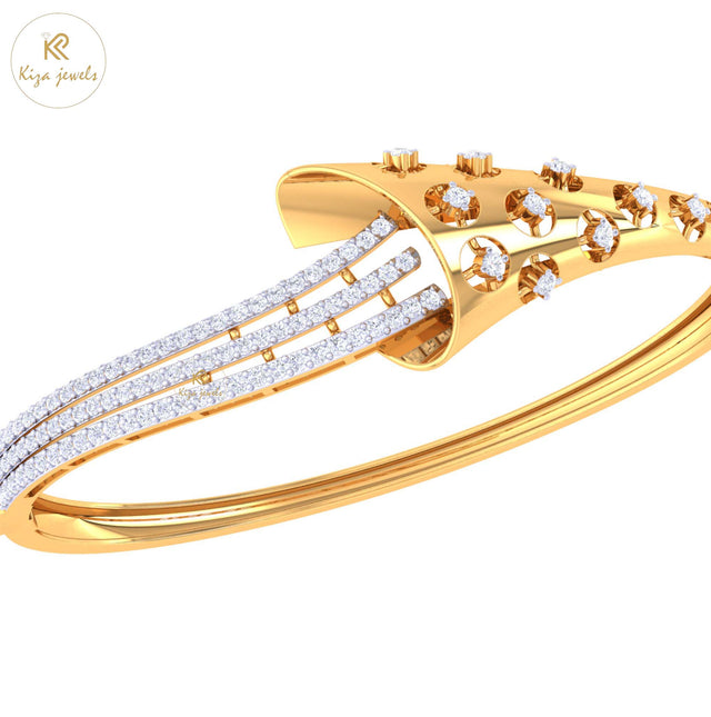 0.94 TDW Round Cut Diamond women's Bangle Bracelet