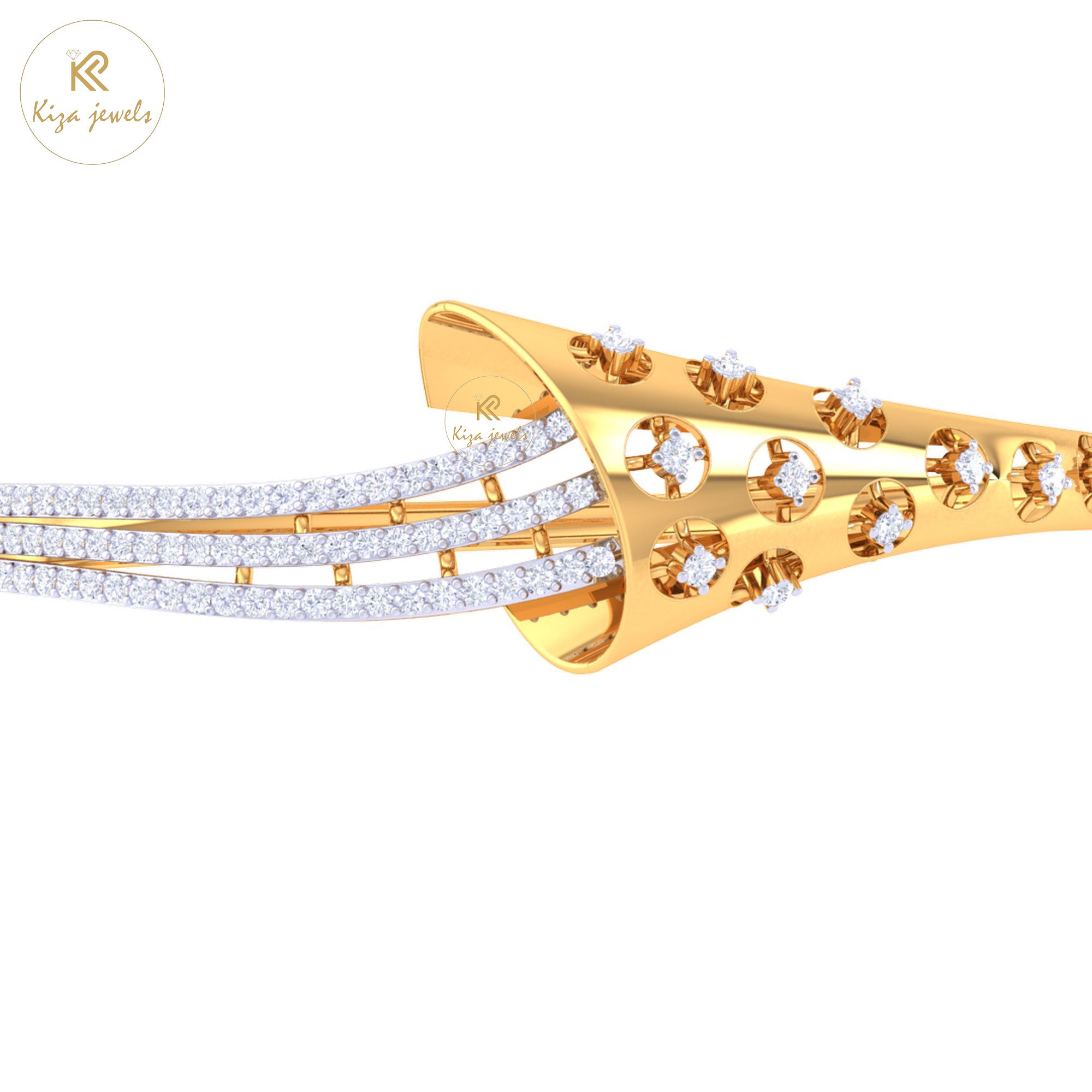 0.94 TDW Round Cut Diamond women's Bangle Bracelet