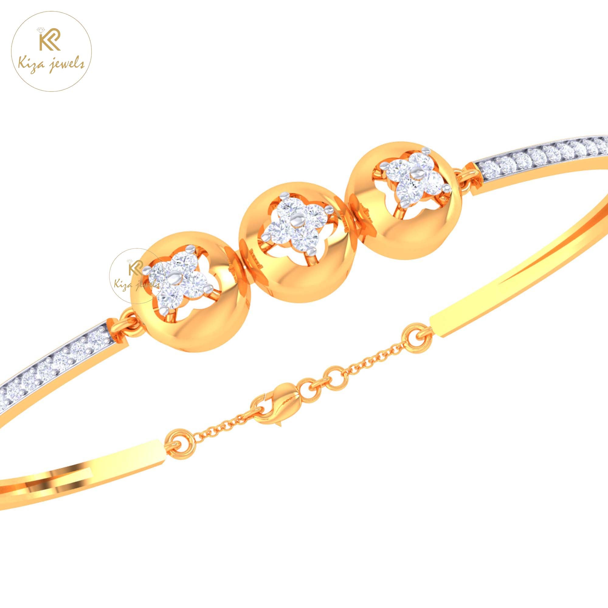 0.65 TDW Round Cut Diamond women's Bangle Bracelet