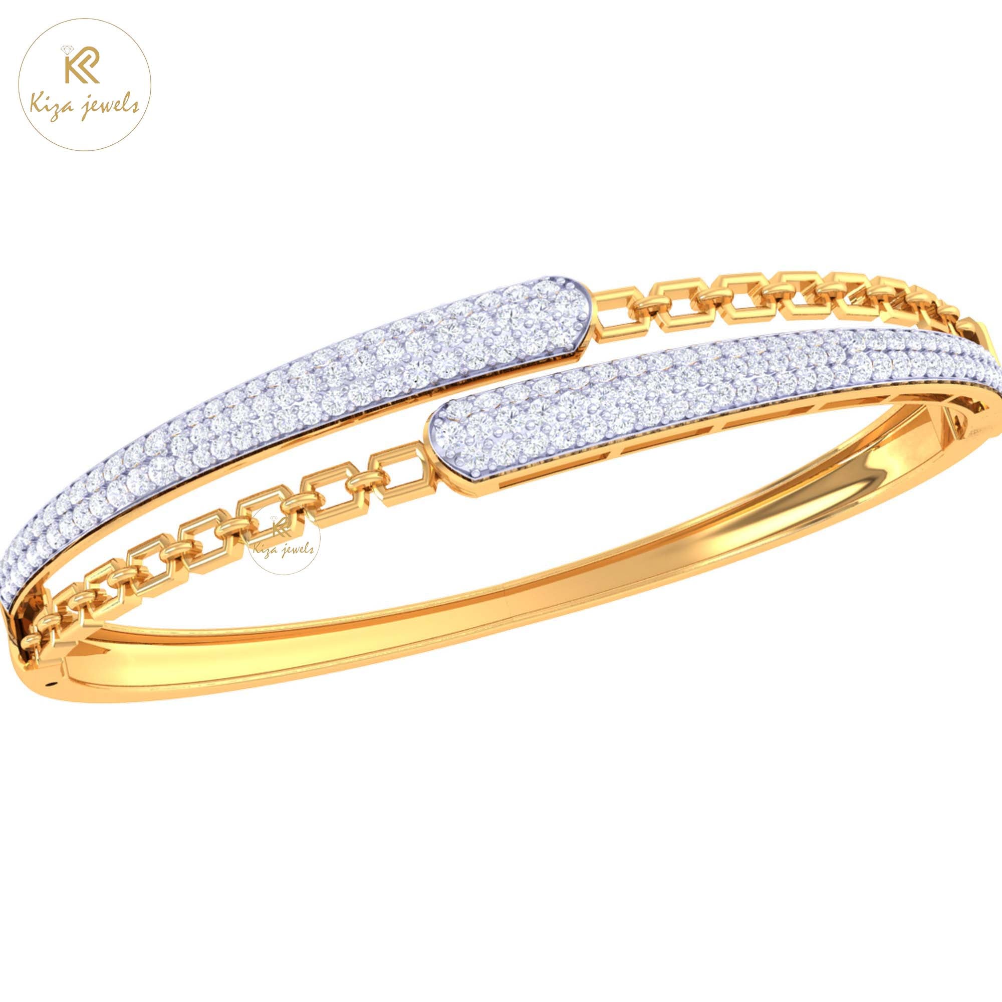 1.44 TDW Round Cut Diamond women's Bangle Bracelet