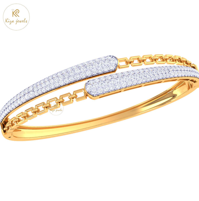 1.44 TDW Round Cut Diamond women's Bangle Bracelet
