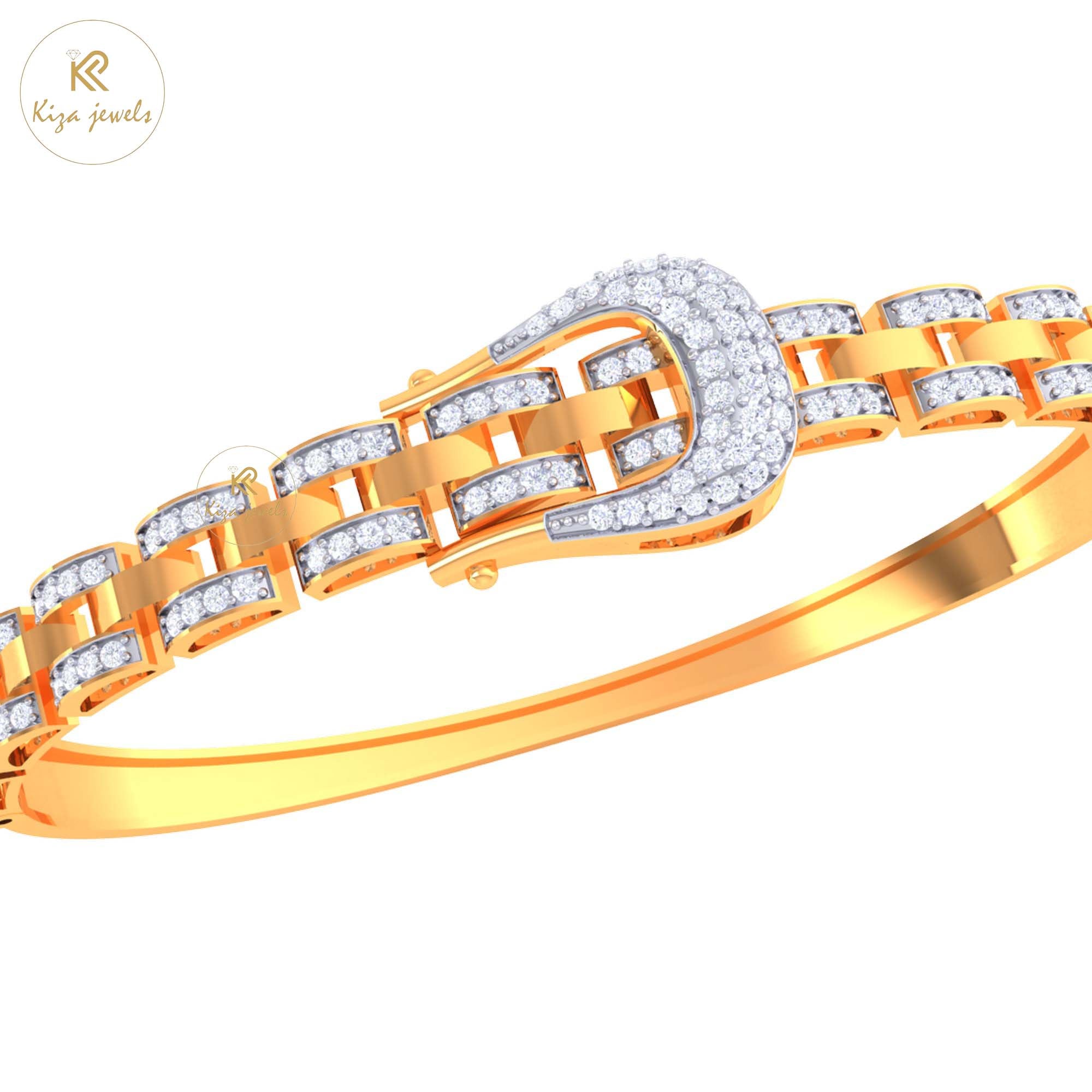 1.13 TDW Round Cut Diamond women's Bangle Bracelet