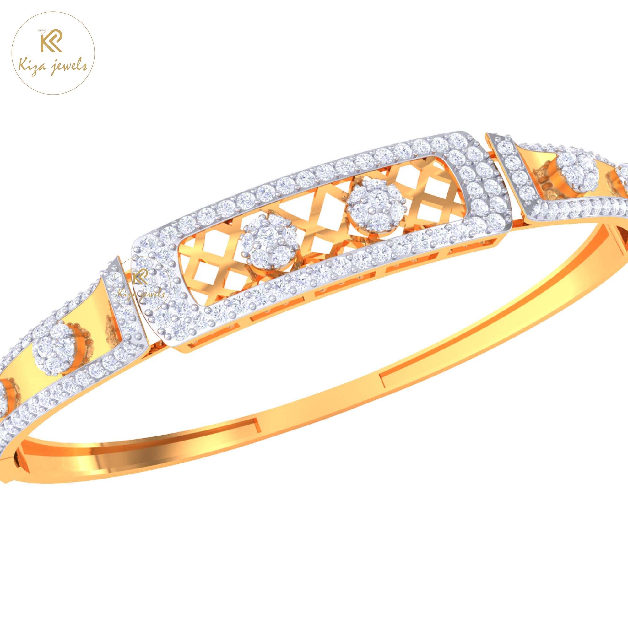 2.23 TDW Round Cut Diamond women's Bangle Bracelet