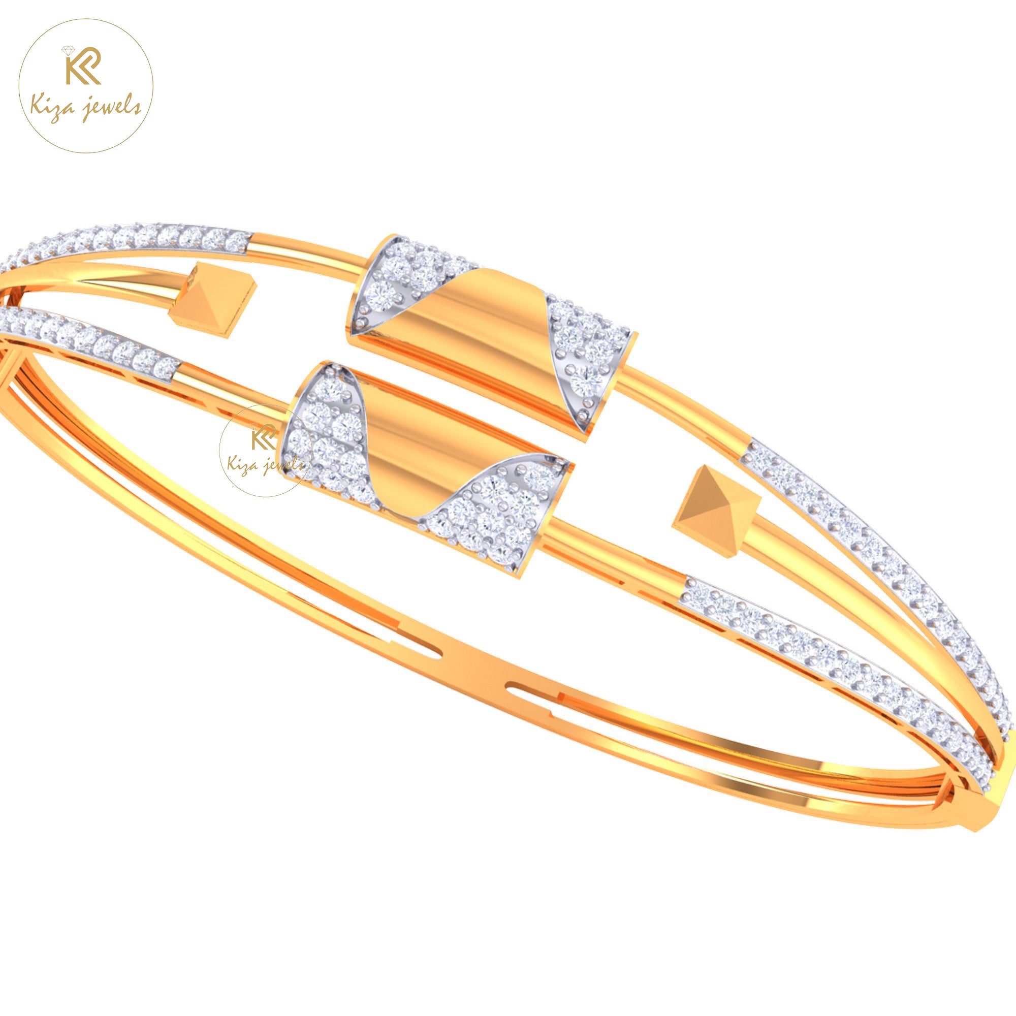 1.33 TDW Round Cut Diamond women's Bangle Bracelet