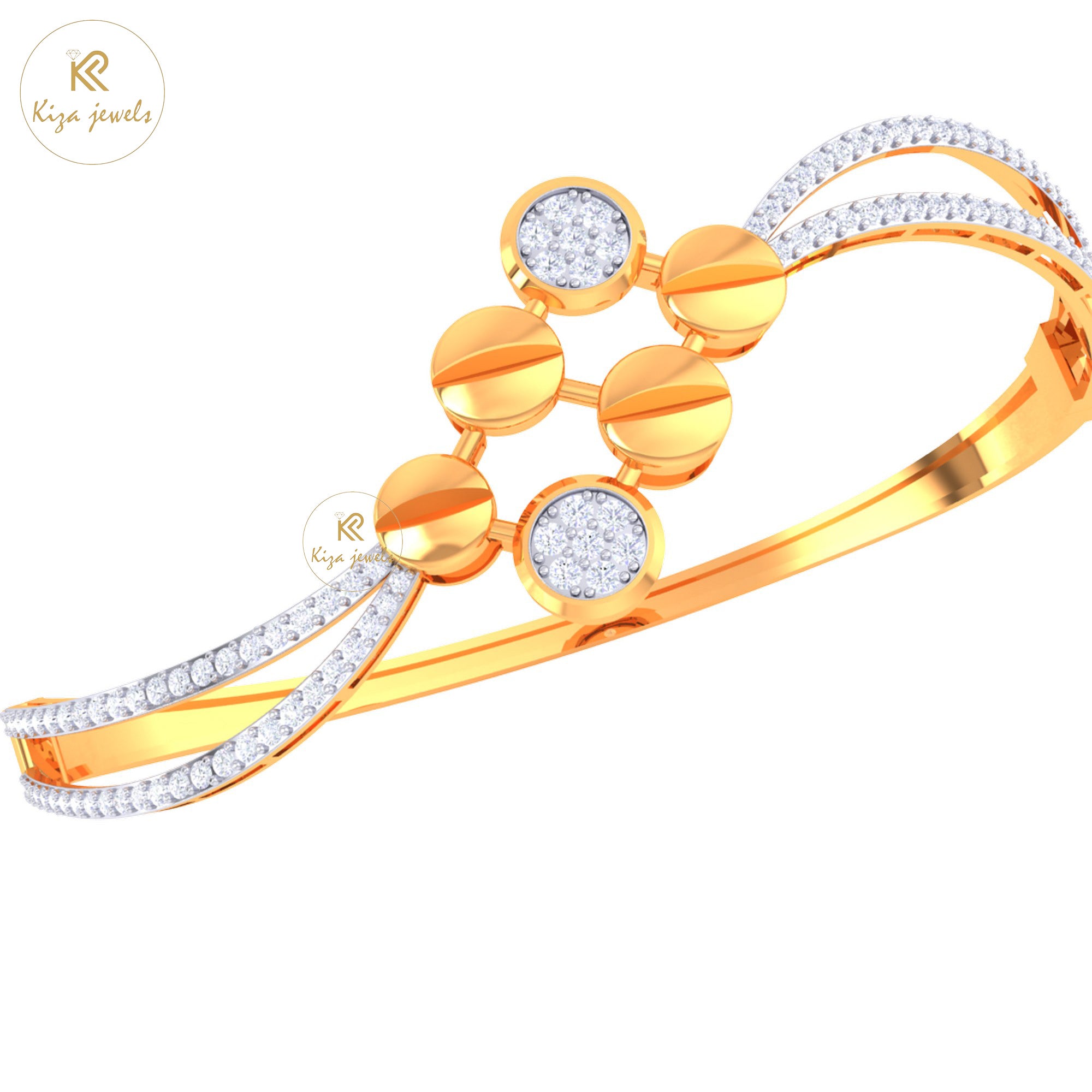 1.23 TDW Round Cut Diamond women's Bangle Bracelet