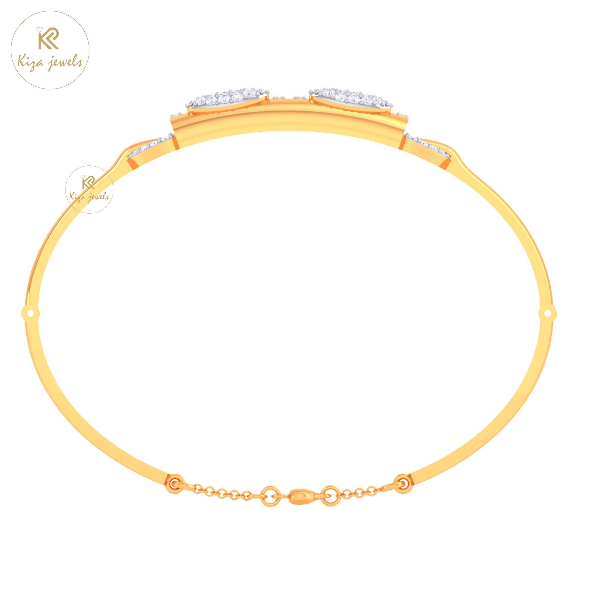 1.52 TDW Round Cut Diamond women's Bangle Bracelet