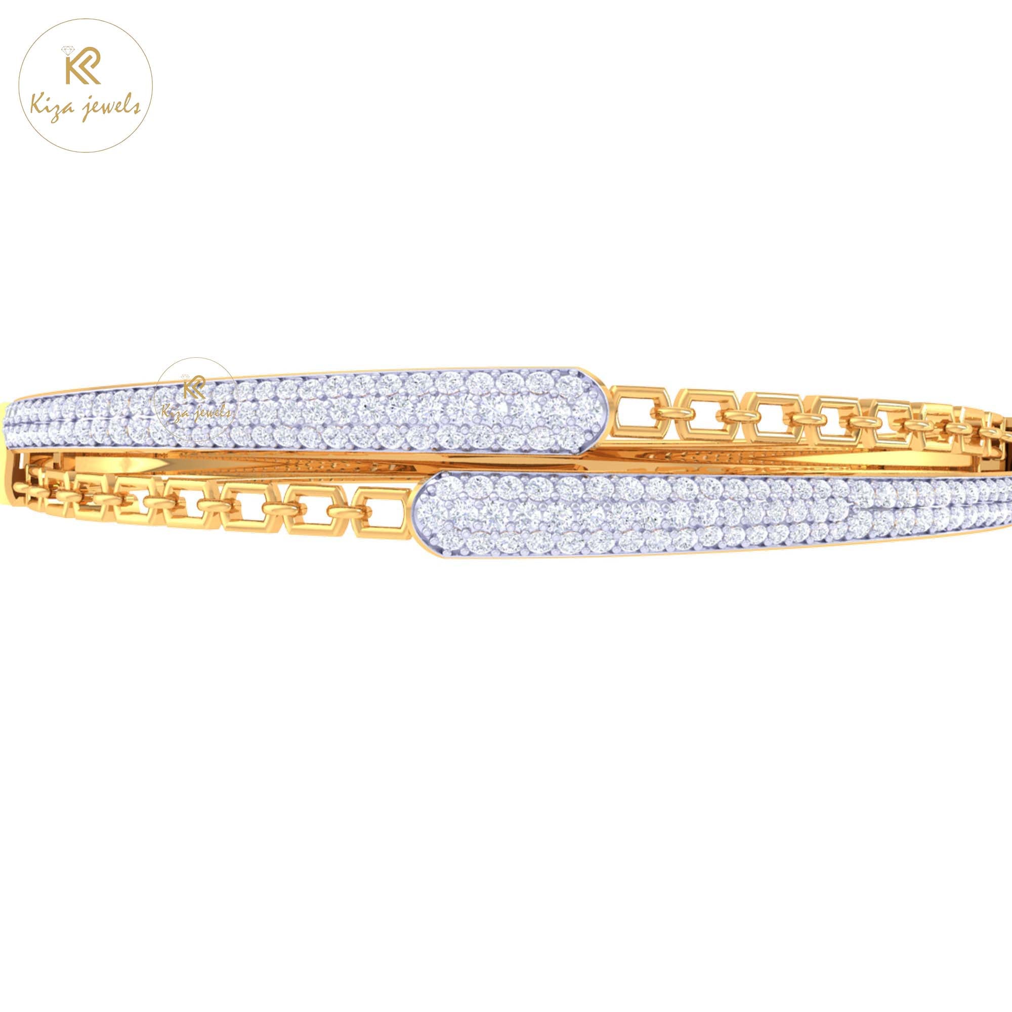 1.44 TDW Round Cut Diamond women's Bangle Bracelet