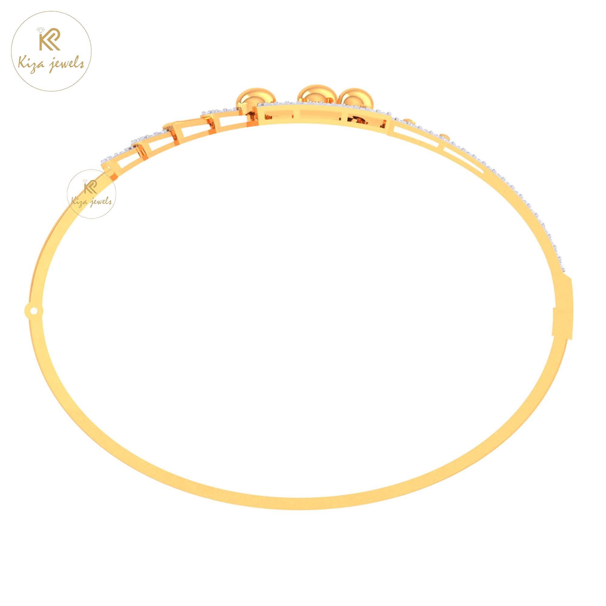 1.01 TDW Round Cut Diamond women's Bangle Bracelet