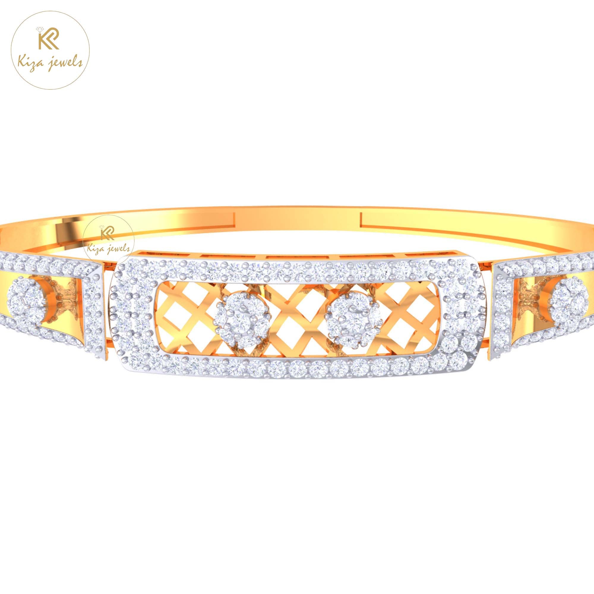 2.23 TDW Round Cut Diamond women's Bangle Bracelet