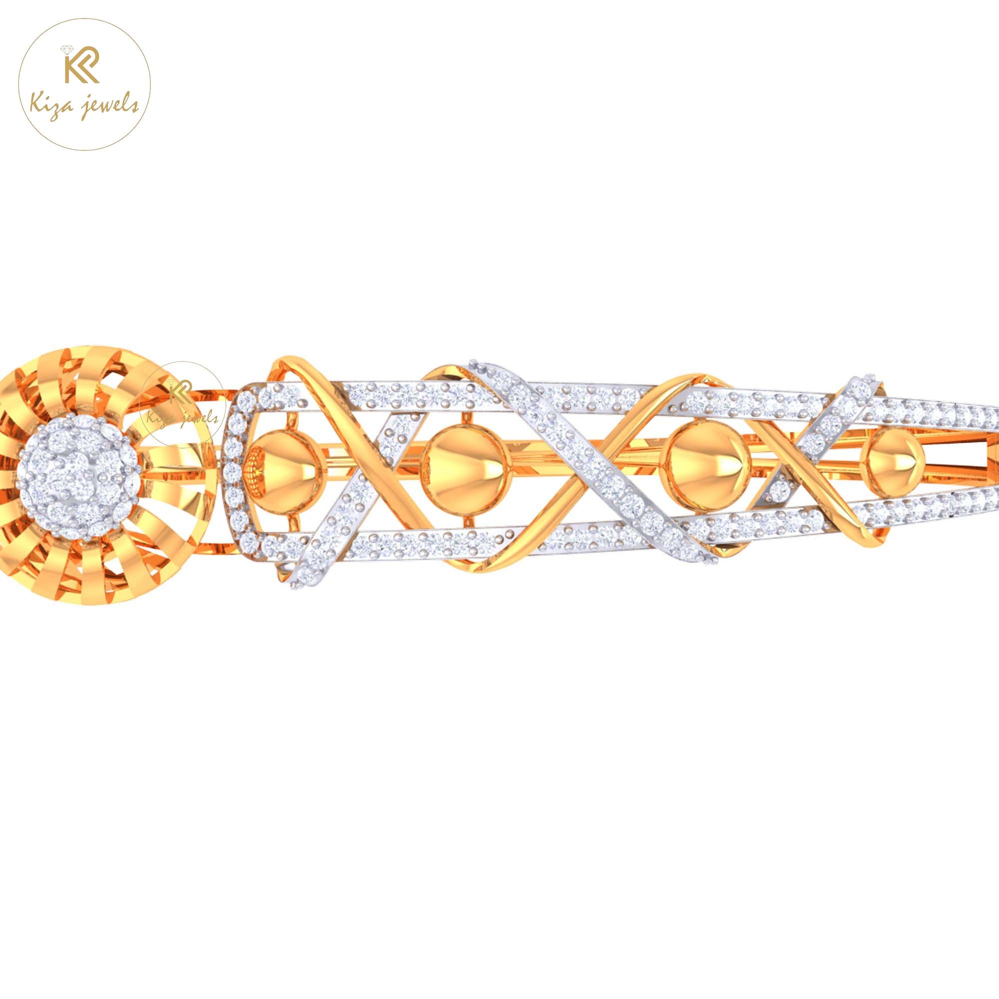 1.12 TDW Round Cut Diamond women's Bangle Bracelet