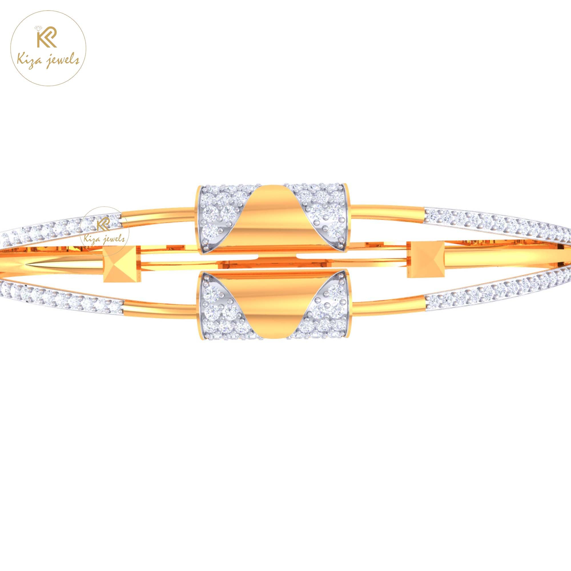 1.33 TDW Round Cut Diamond women's Bangle Bracelet