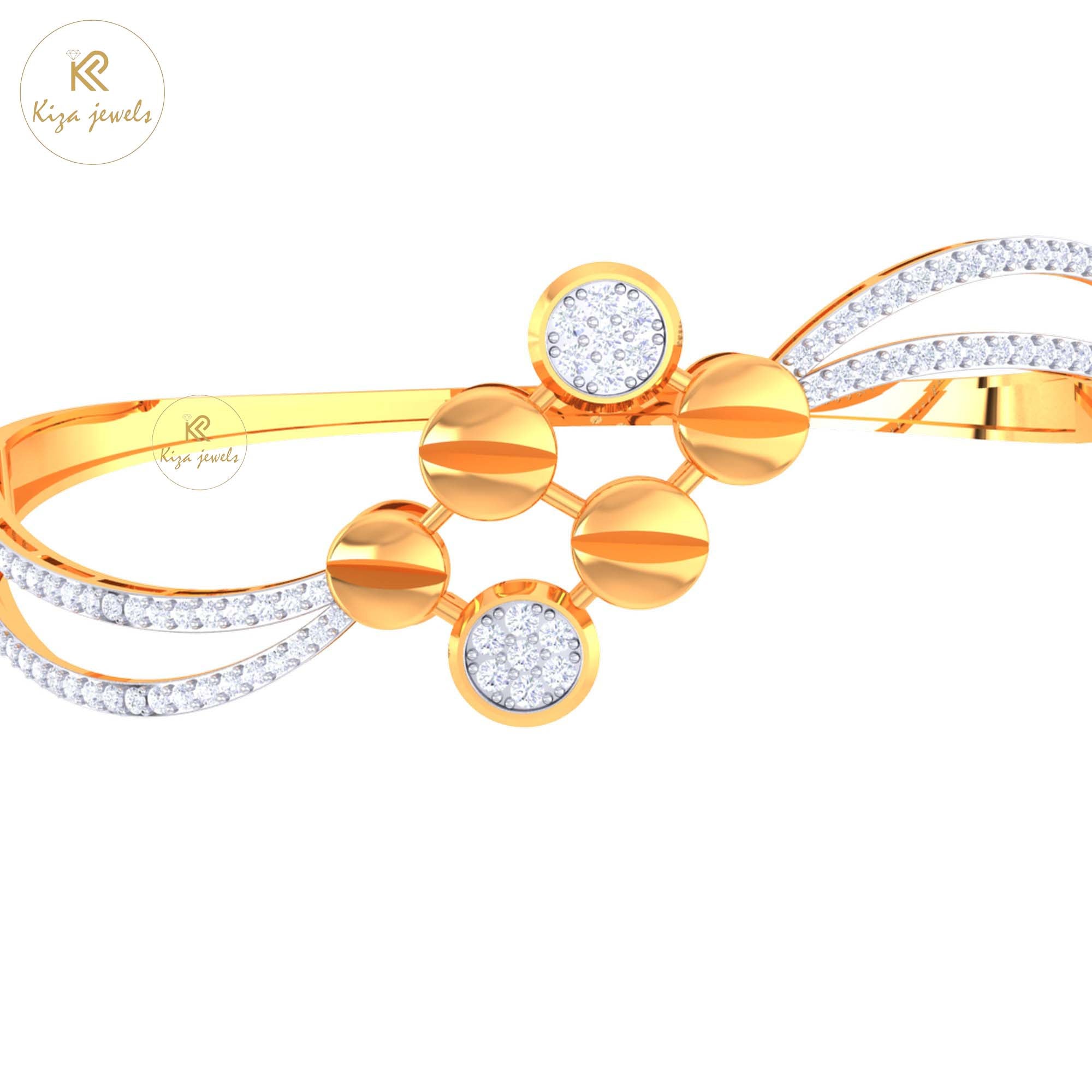 1.23 TDW Round Cut Diamond women's Bangle Bracelet