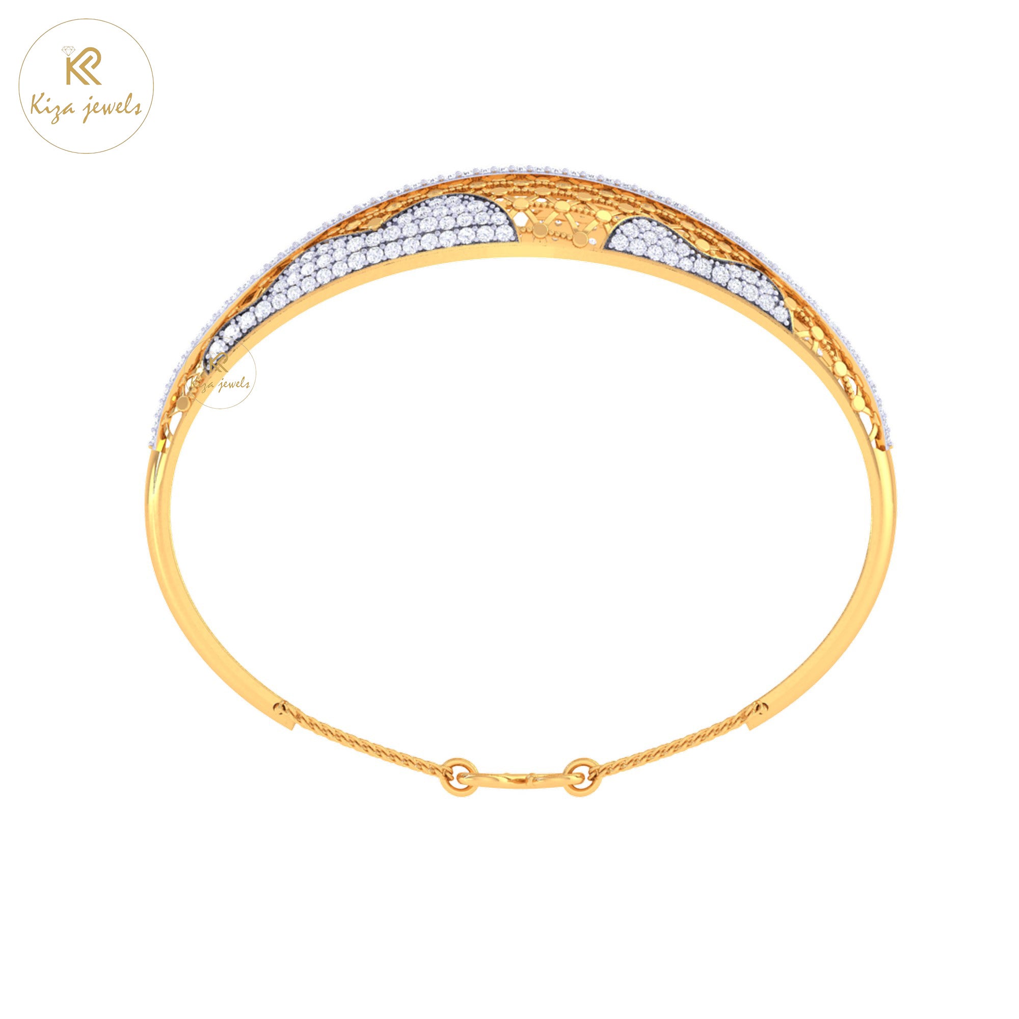 2.47 TDW Round Cut Diamond women's Bangle Bracelet
