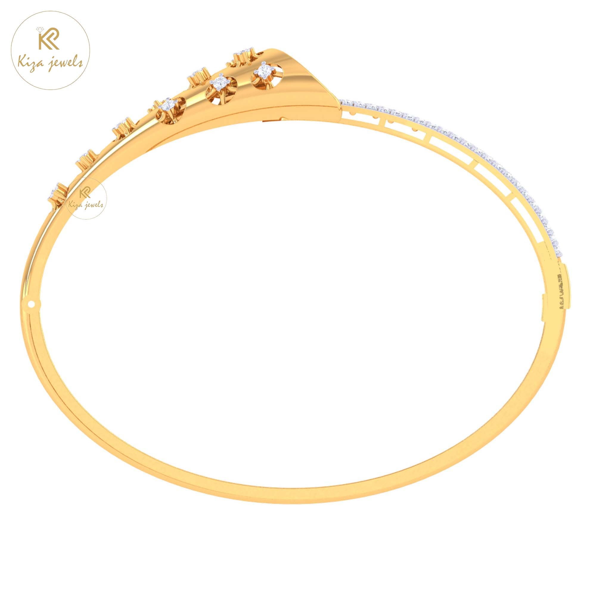0.94 TDW Round Cut Diamond women's Bangle Bracelet