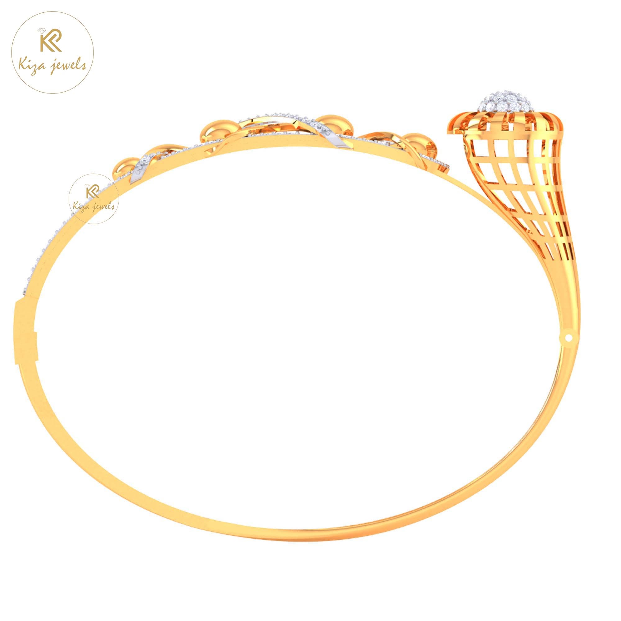 1.12 TDW Round Cut Diamond women's Bangle Bracelet