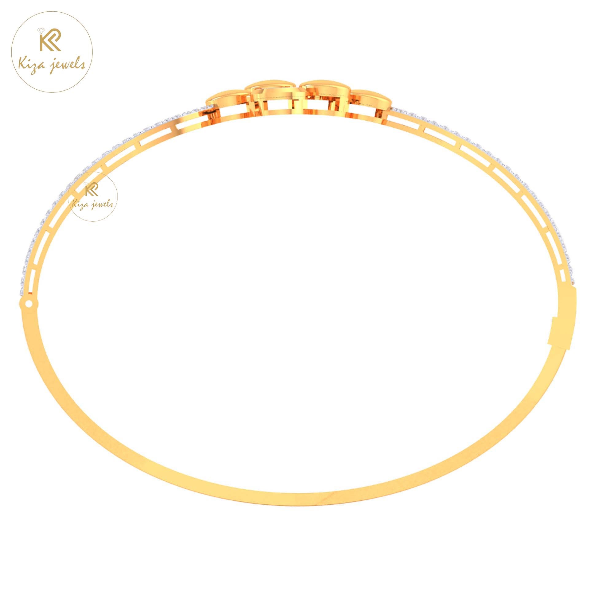 1.23 TDW Round Cut Diamond women's Bangle Bracelet