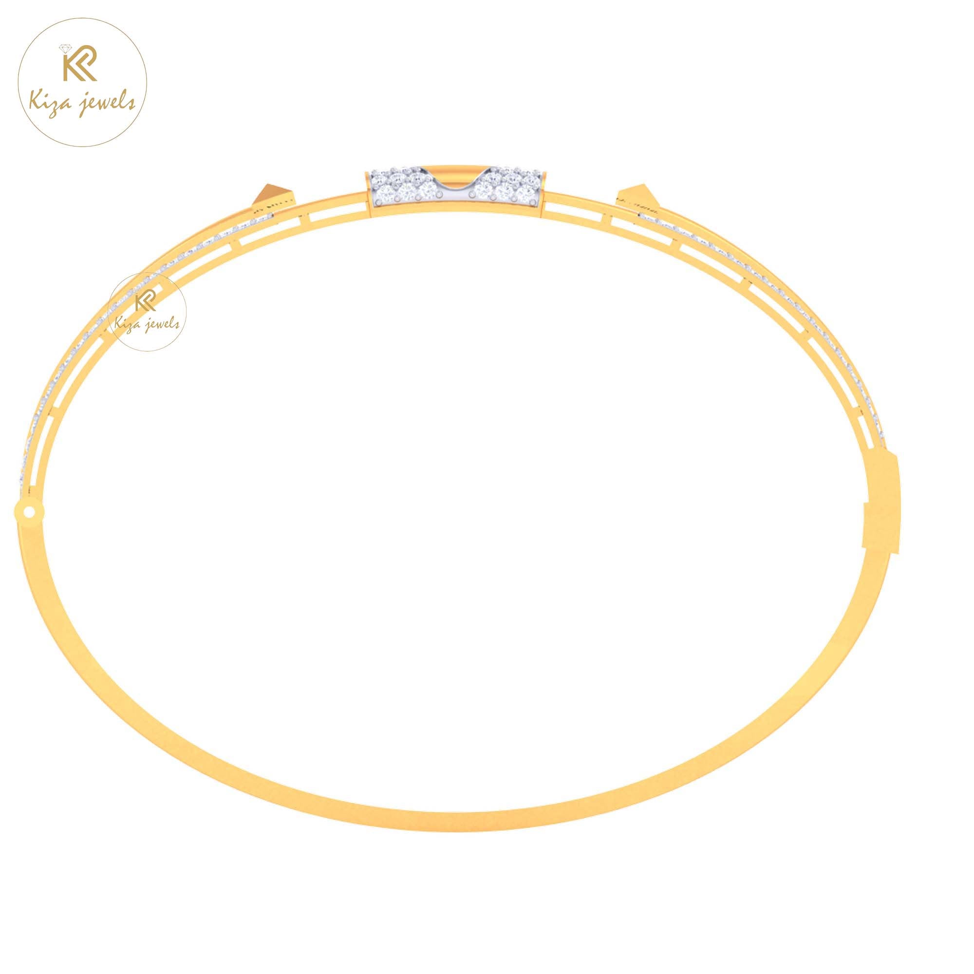 1.33 TDW Round Cut Diamond women's Bangle Bracelet