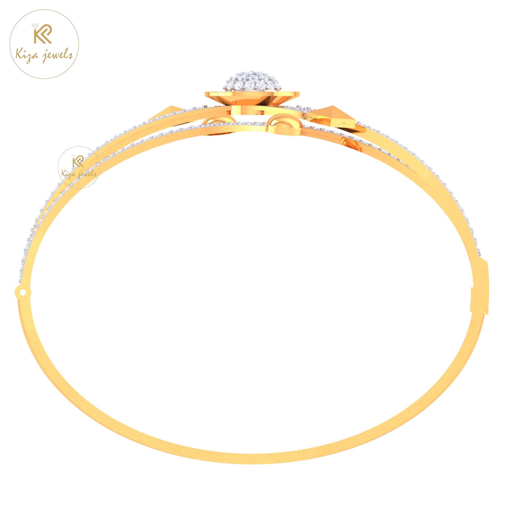 1.88 TDW Round Cut Diamond women's Bangle Bracelet