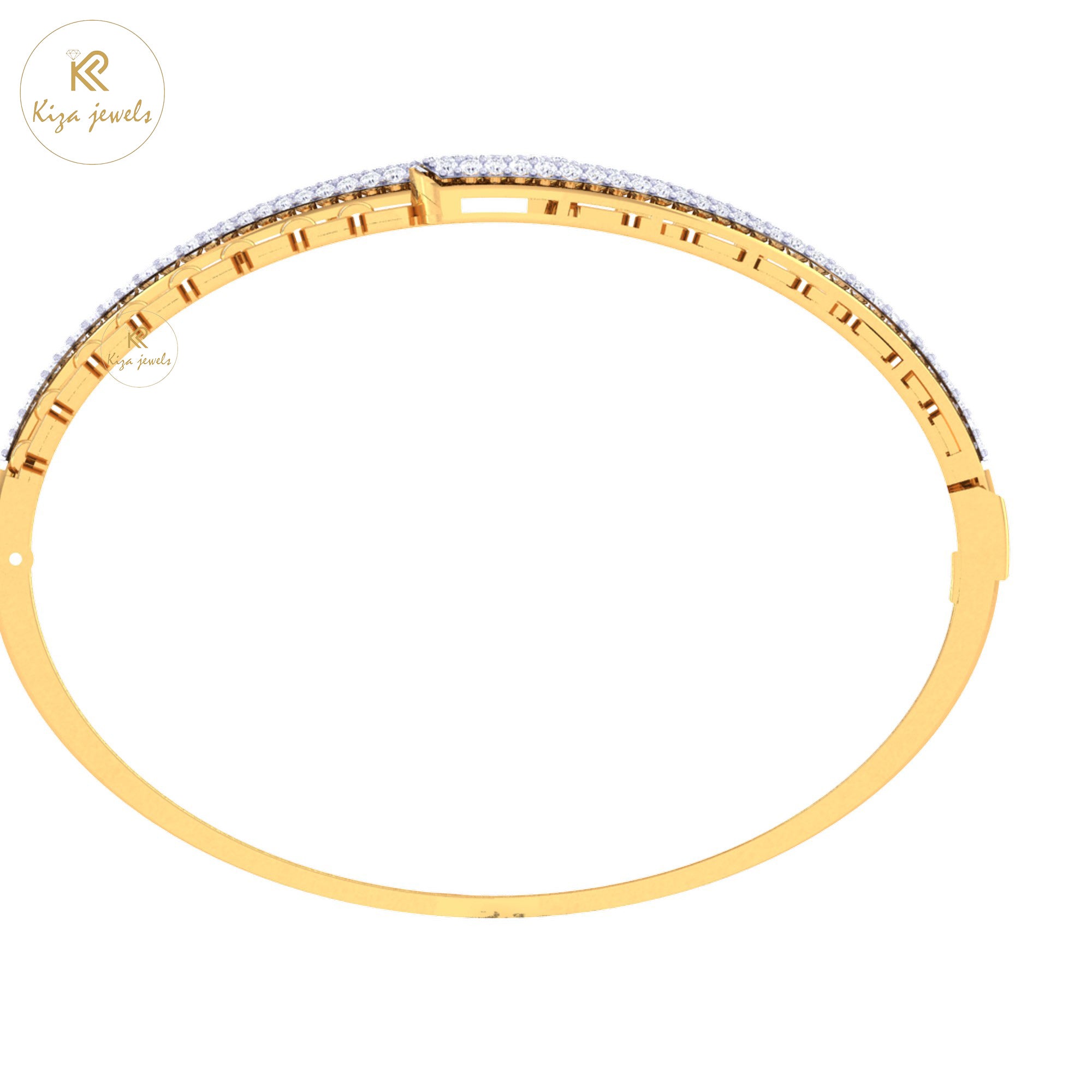 1.44 TDW Round Cut Diamond women's Bangle Bracelet