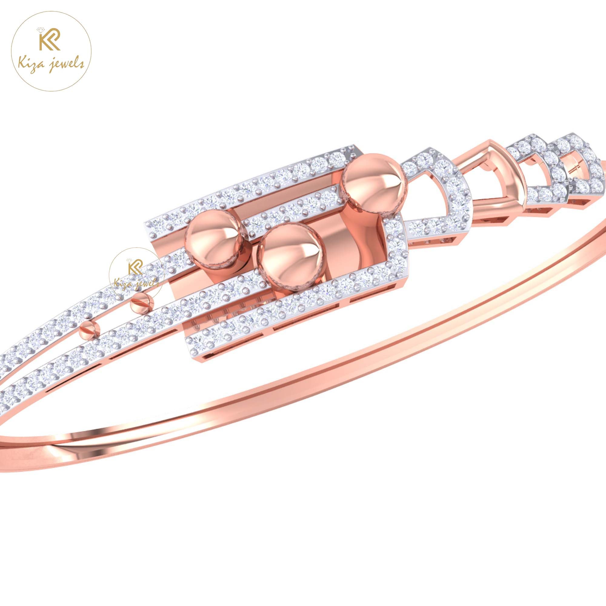 1.01 TDW Round Cut Diamond women's Bangle Bracelet