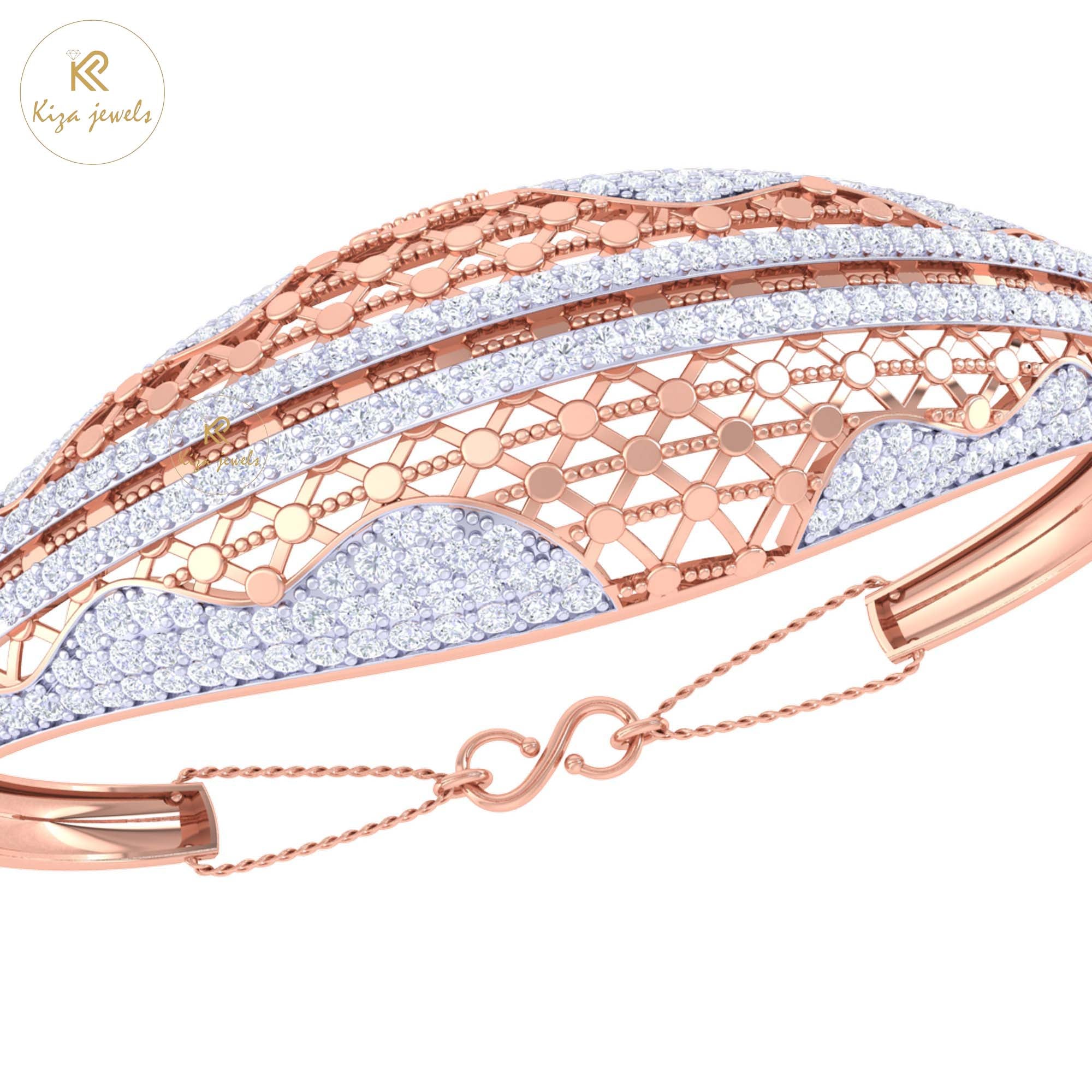 2.47 TDW Round Cut Diamond women's Bangle Bracelet