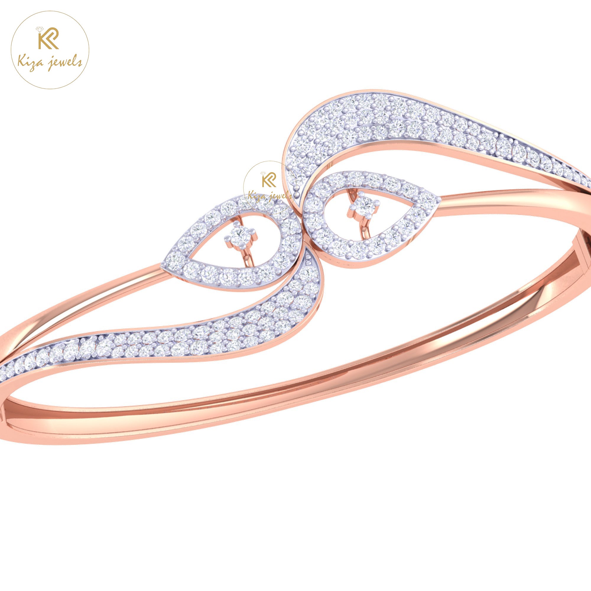 1.08 TDW Round Cut Diamond women's Bangle Bracelet