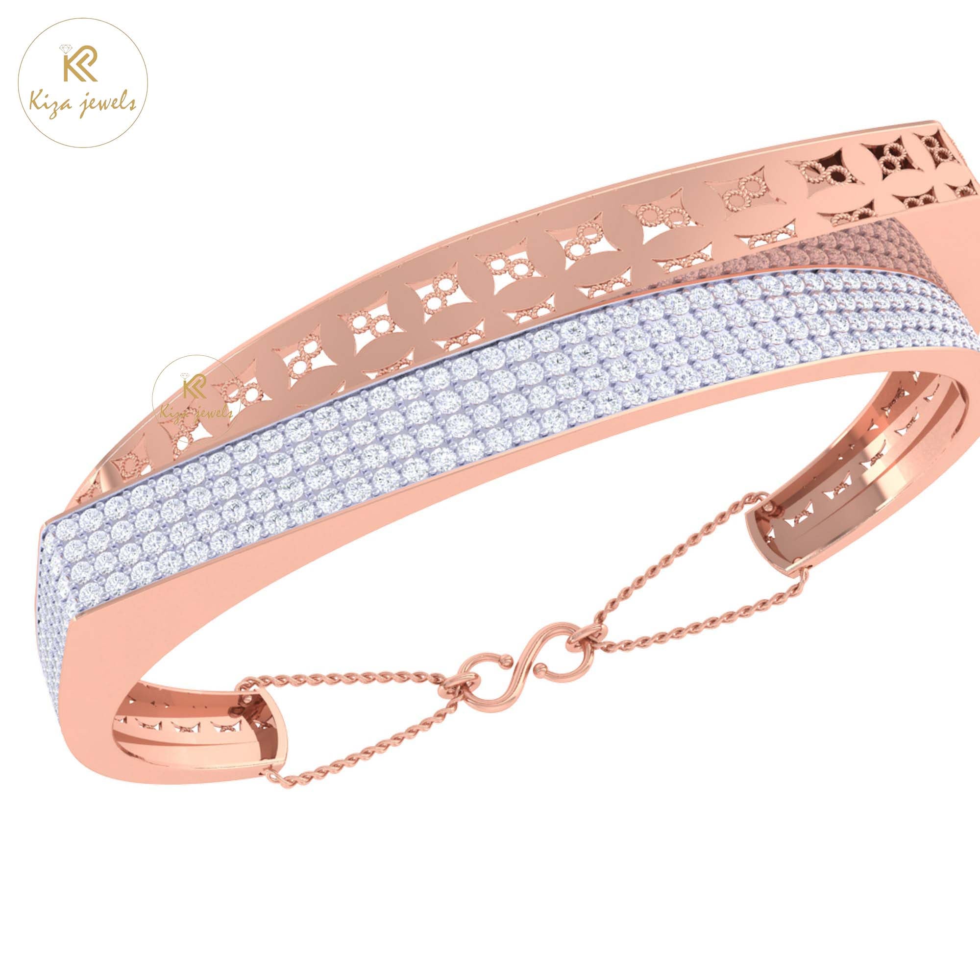 2.31 TDW Round Cut Diamond women's Bangle Bracelet