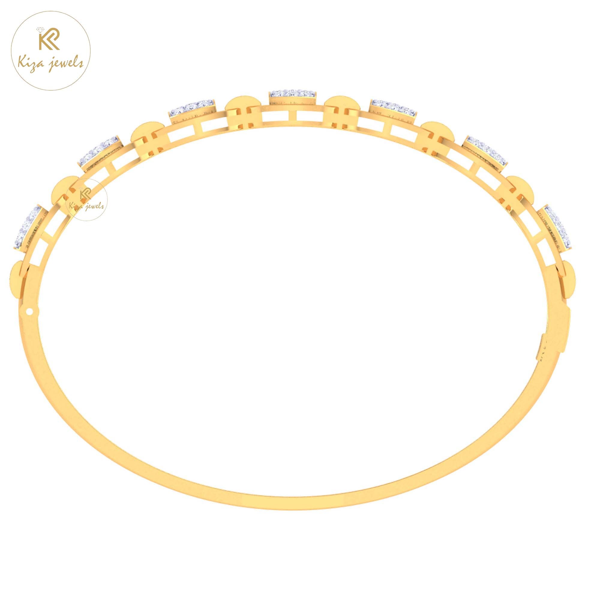 0.76 TDW Round Cut Diamond women's Bangle Bracelet