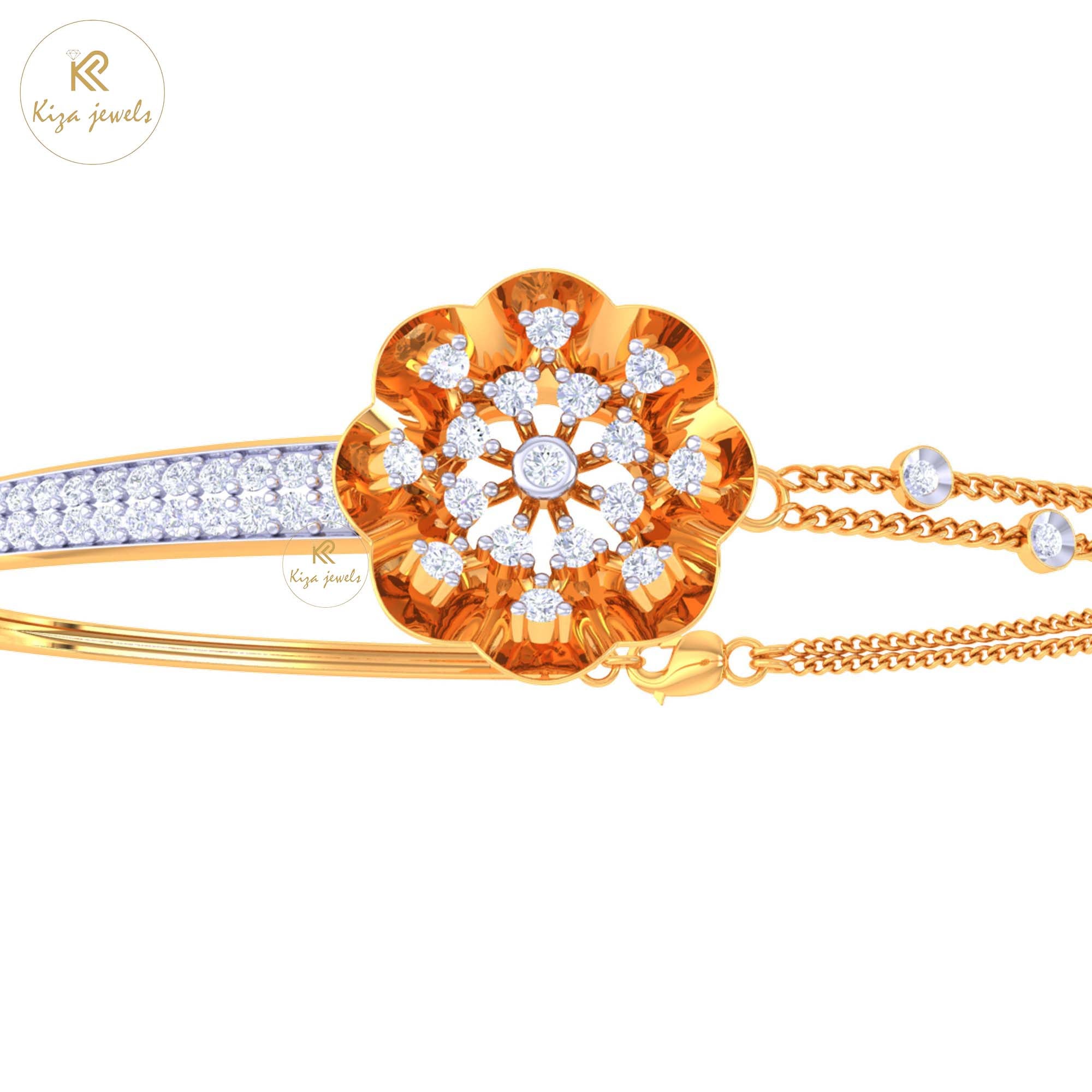 0.52 TDW Round Cut Diamond women's Bangle Bracelet