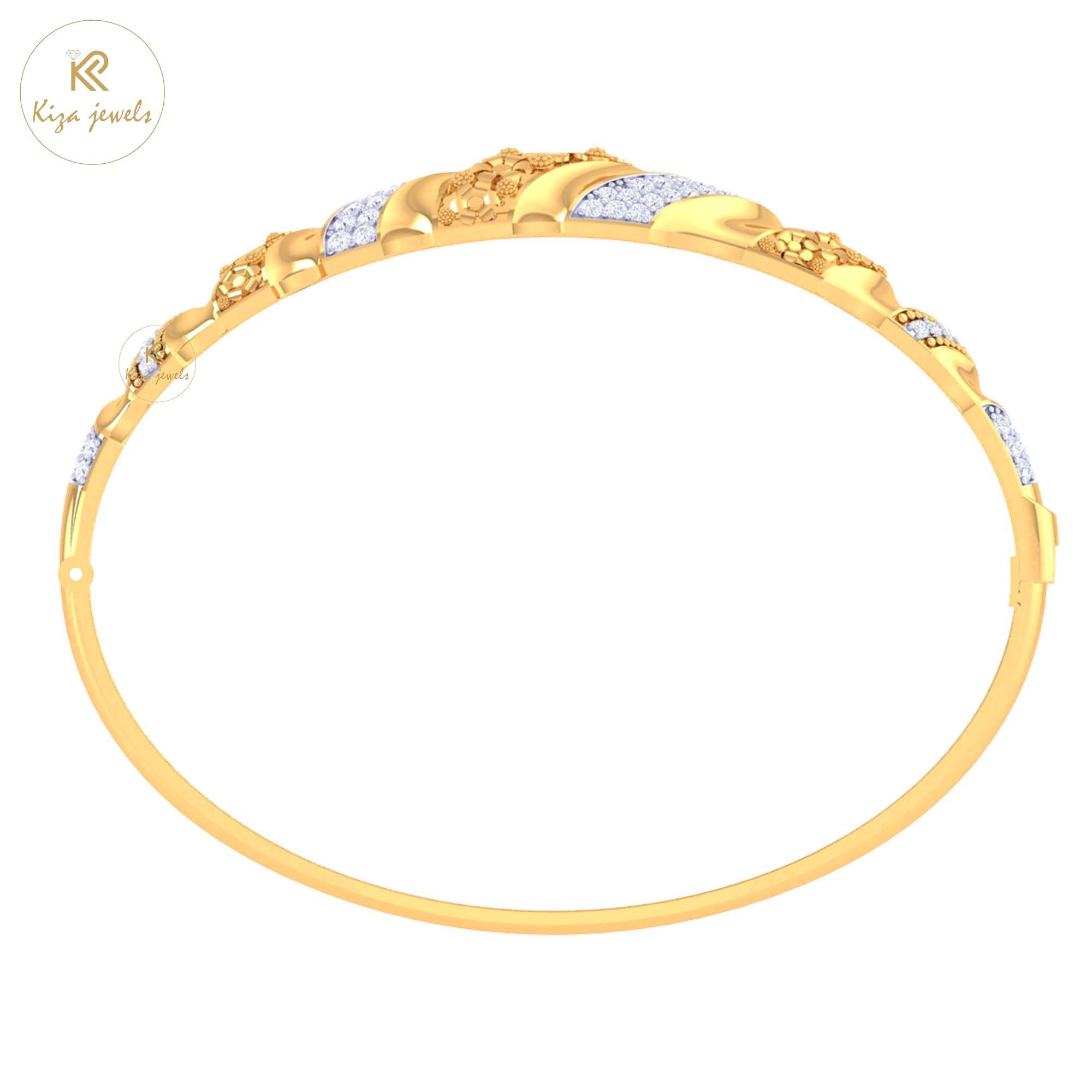 0.64 TDW Round Cut Diamond women's Bangle Bracelet