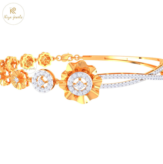 1.40 TDW Round Cut Diamond women's Bangle Bracelet