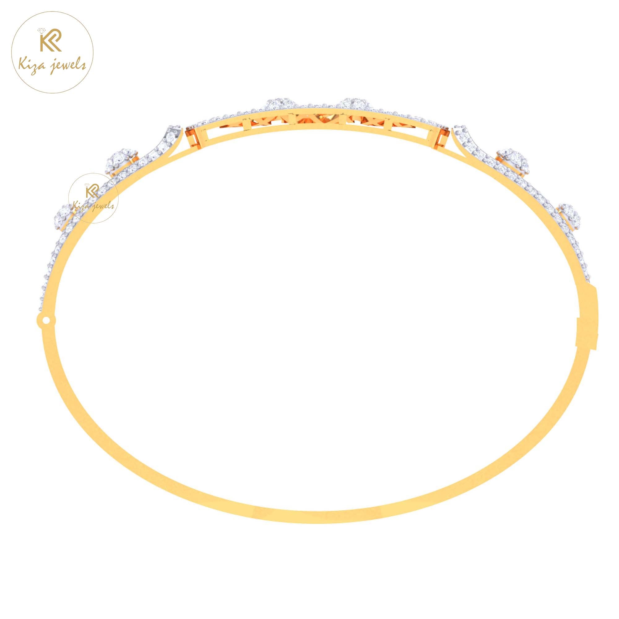 2.23 TDW Round Cut Diamond women's Bangle Bracelet