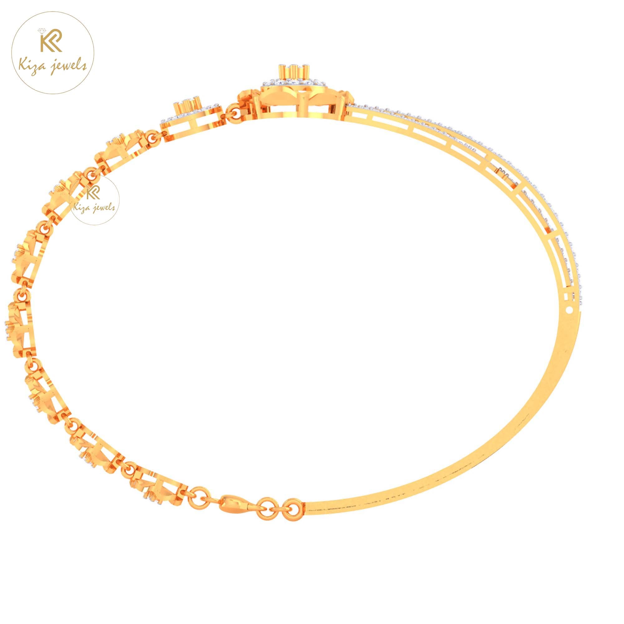 1.40 TDW Round Cut Diamond women's Bangle Bracelet