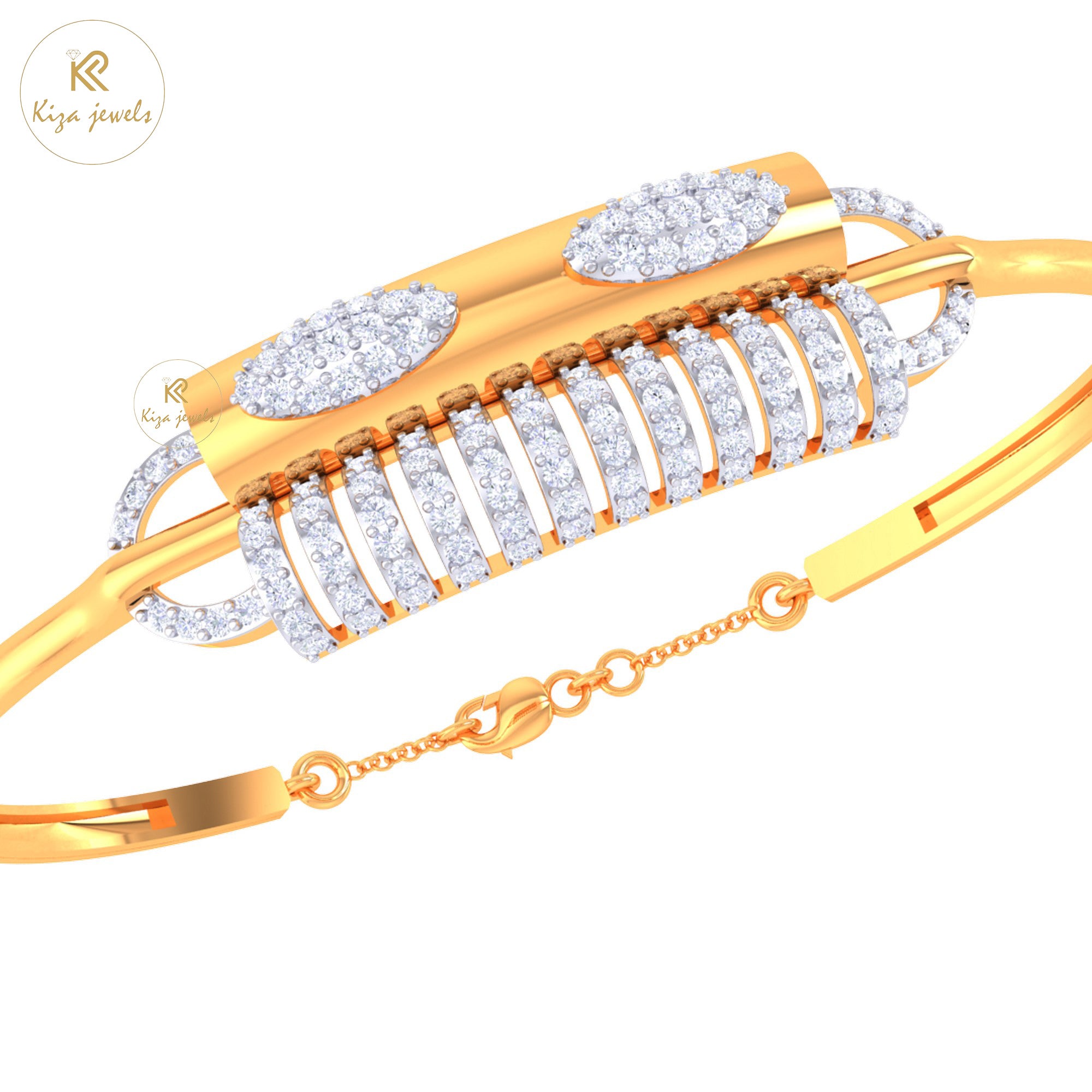 1.52 TDW Round Cut Diamond women's Bangle Bracelet
