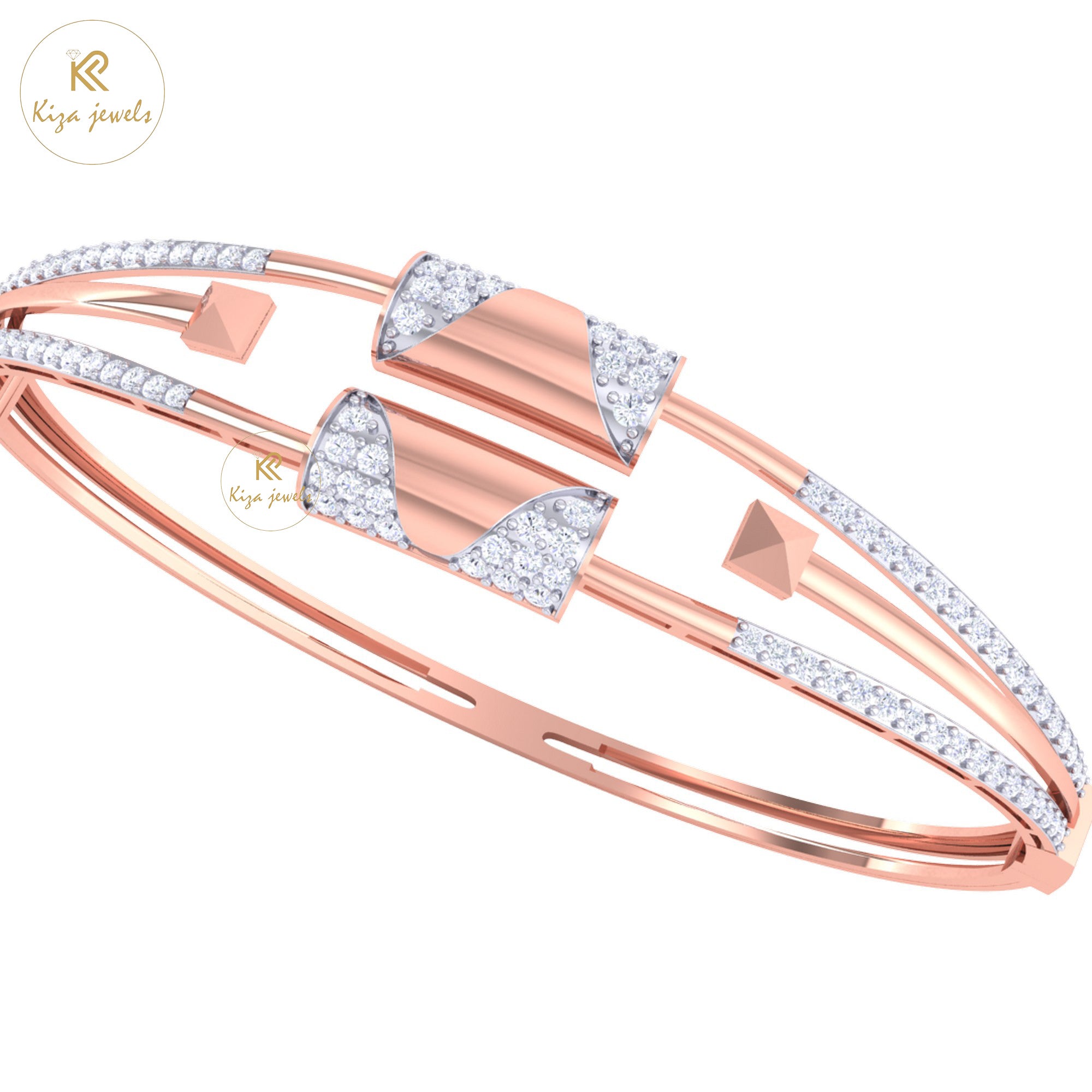 1.33 TDW Round Cut Diamond women's Bangle Bracelet