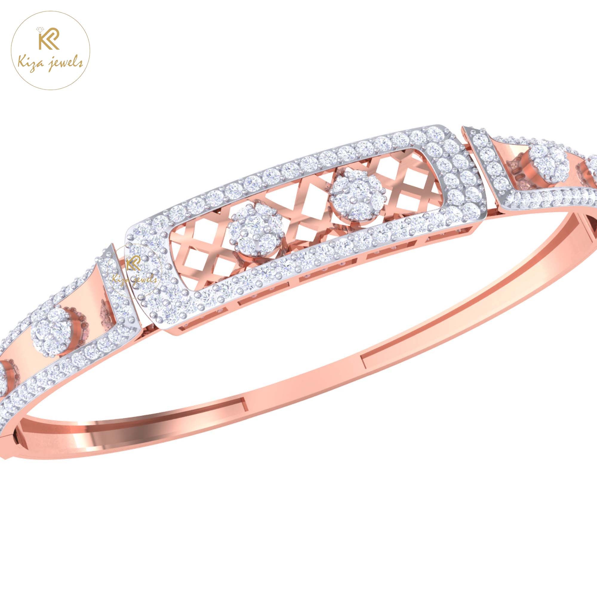 2.23 TDW Round Cut Diamond women's Bangle Bracelet