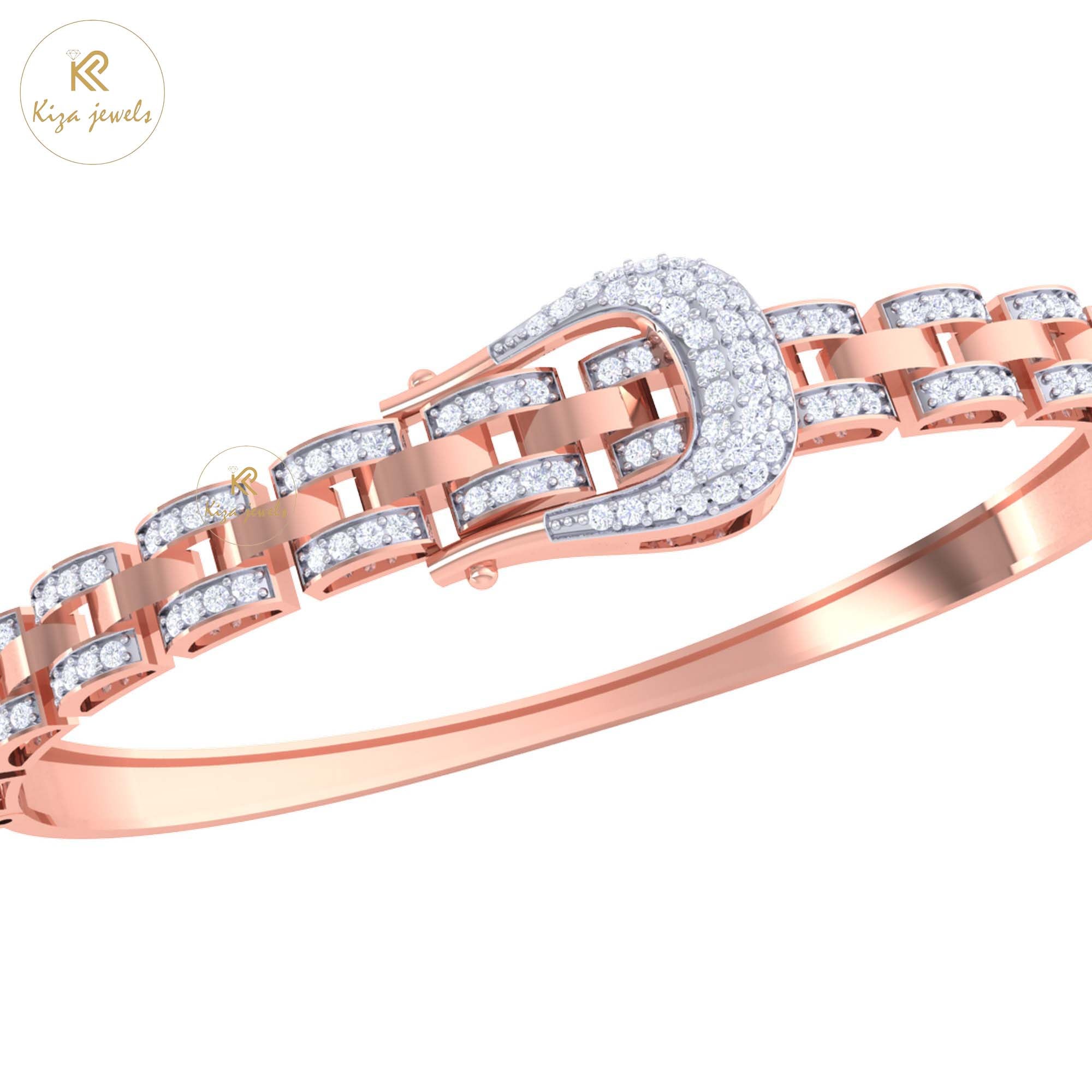 1.13 TDW Round Cut Diamond women's Bangle Bracelet