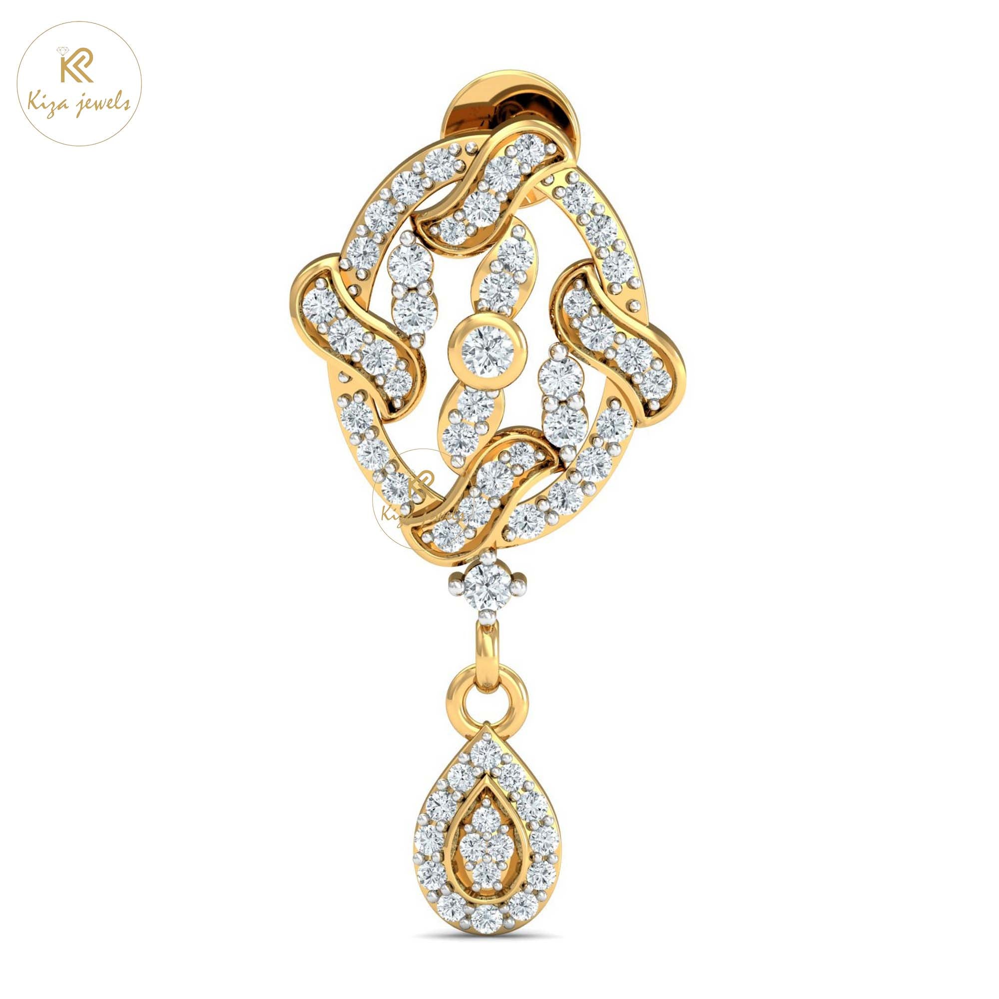 2.685 TDW Round Cut Diamond Yellow Gold Charm Necklace