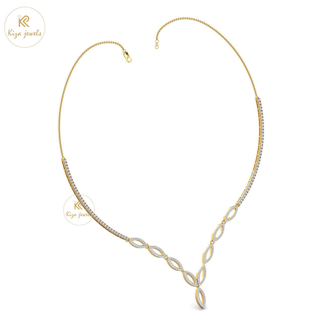 2.298 TDW Round Cut Diamond Yellow Gold Charm Necklace