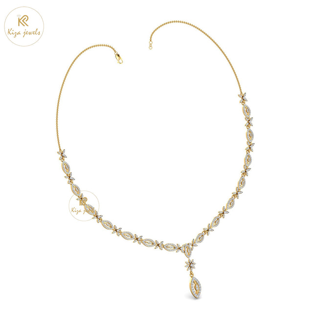 2.804 TDW Round Cut Diamond Yellow Gold Charm Necklace