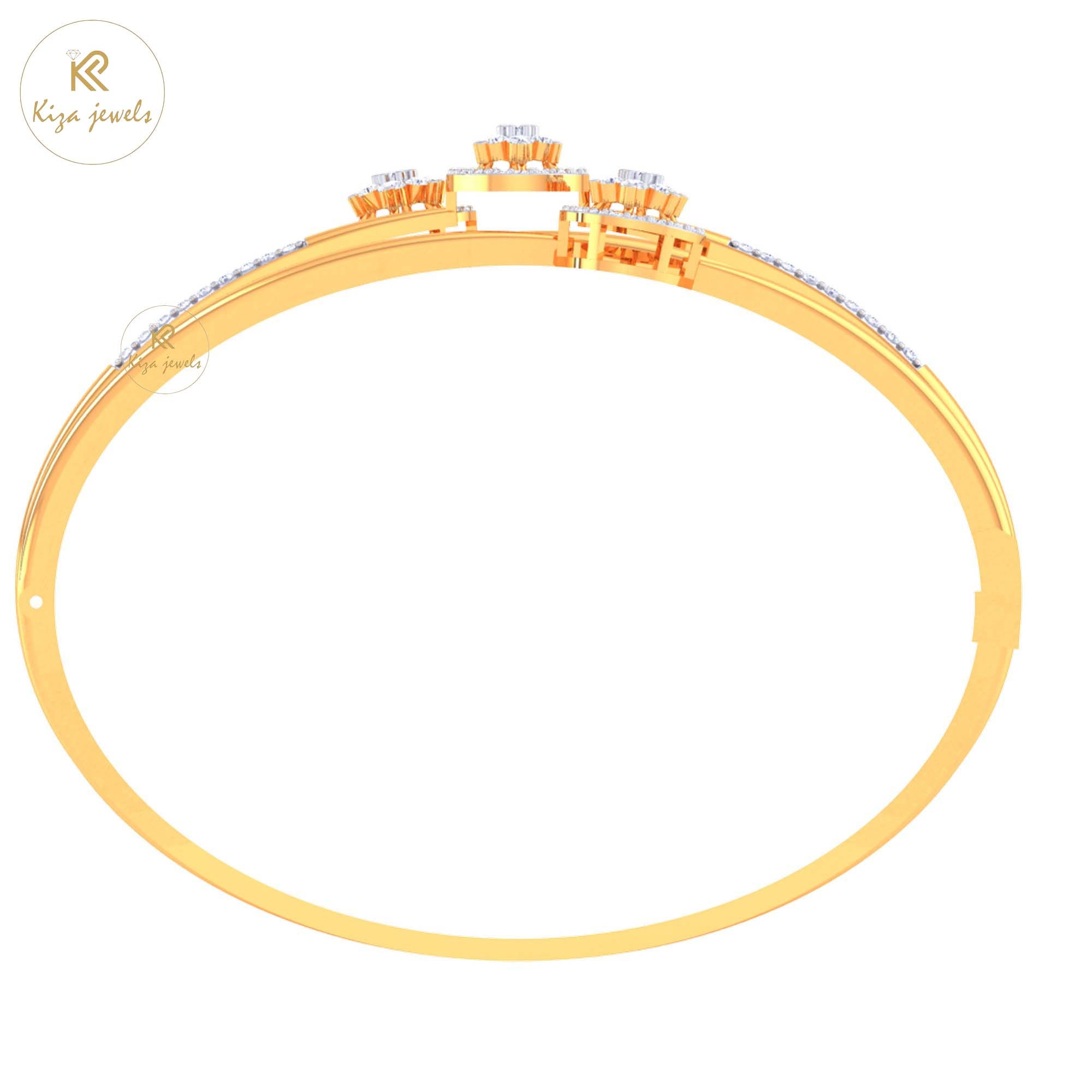 1.14 TDW Round Cut Diamond women's Bangle Bracelet