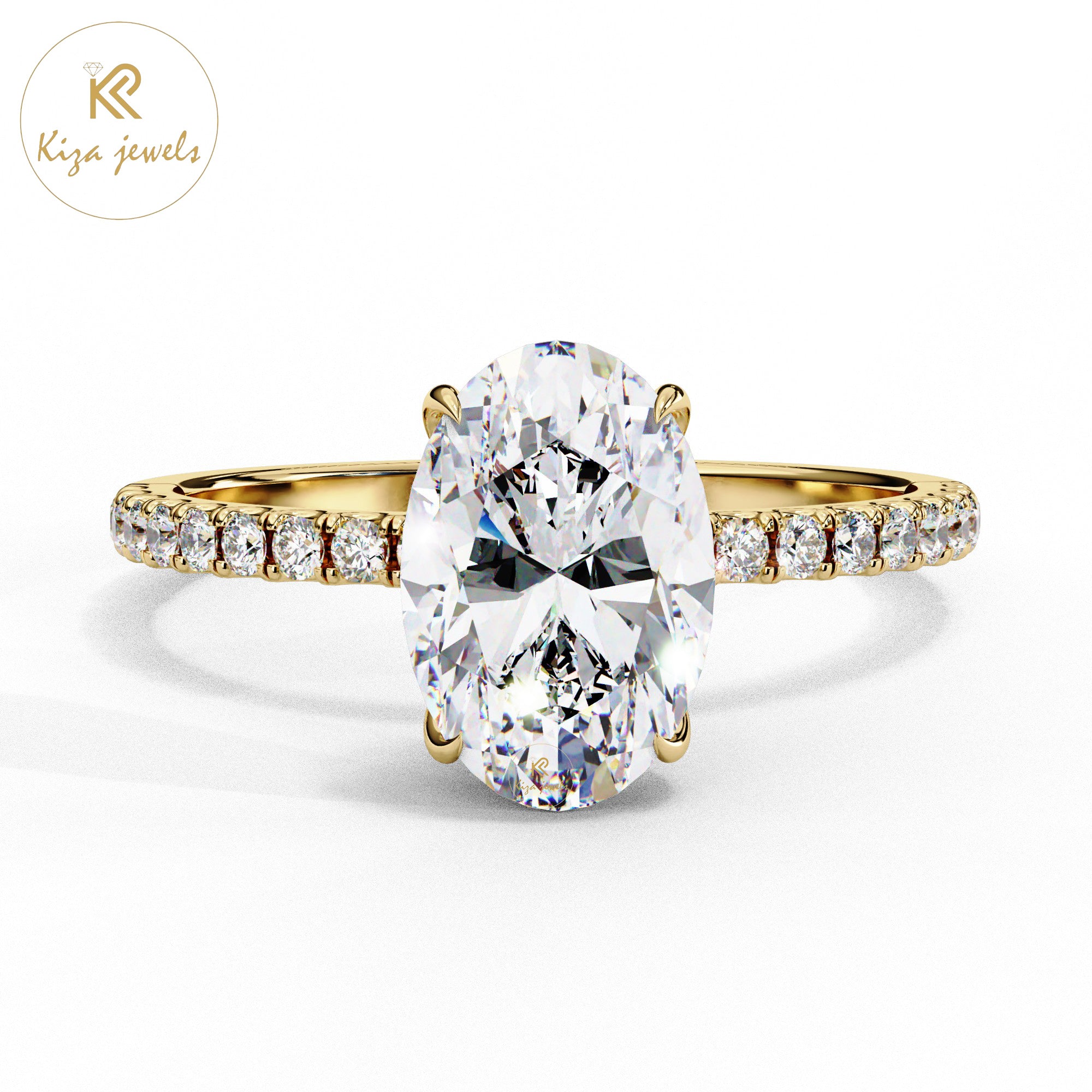 1.43 TDW Round & Oval Cut Women's Diamond Halo Ring