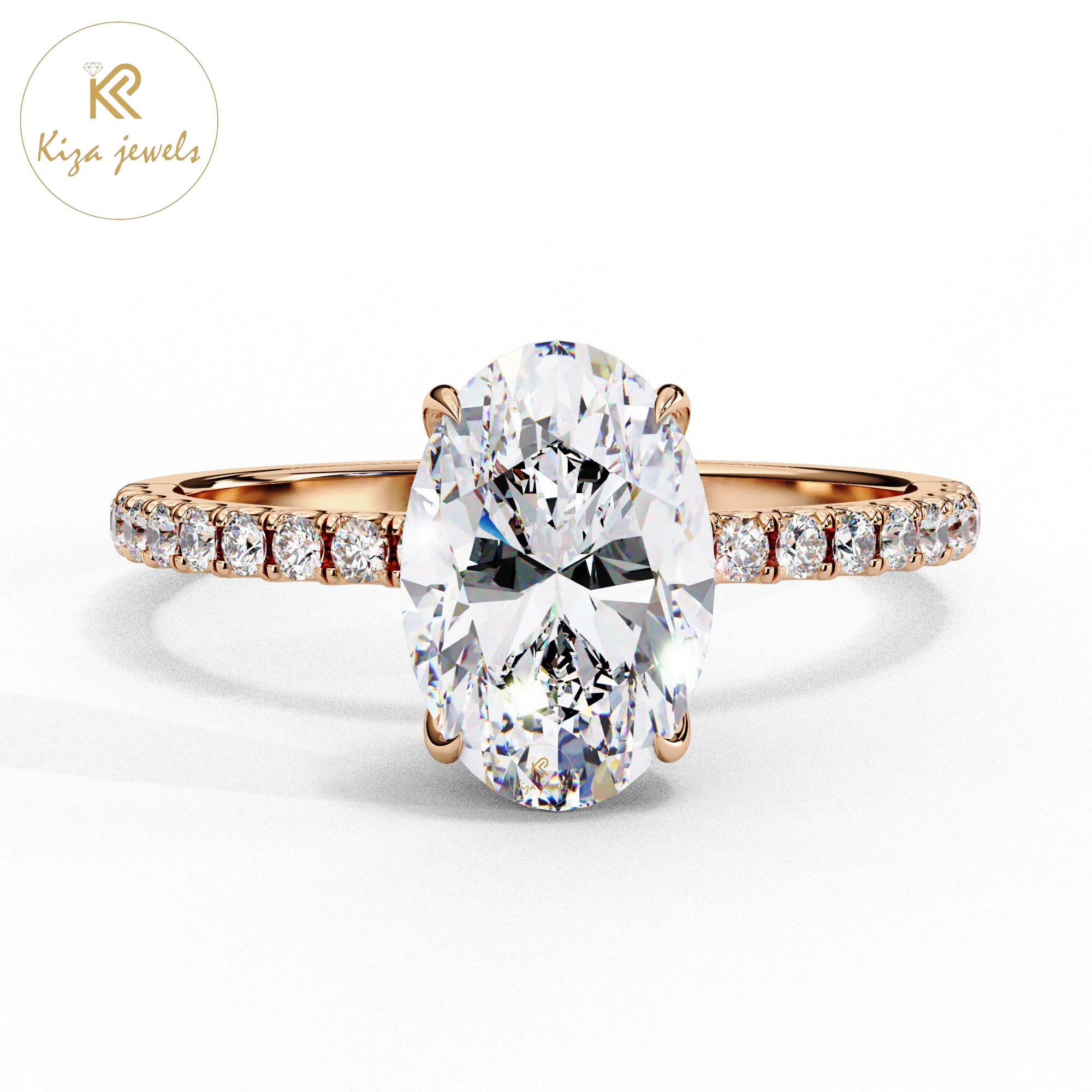 1.43 TDW Round & Oval Cut Women's Diamond Halo Ring