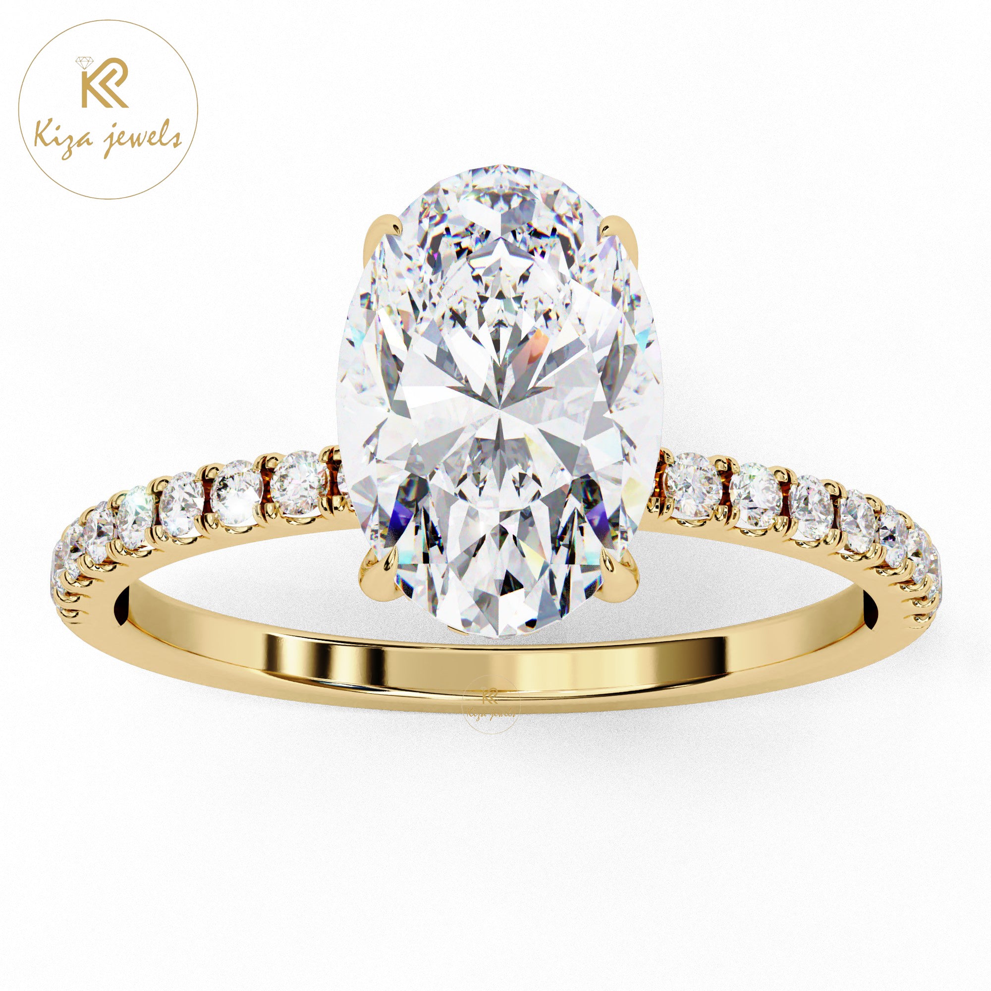 1.43 TDW Round & Oval Cut Women's Diamond Halo Ring